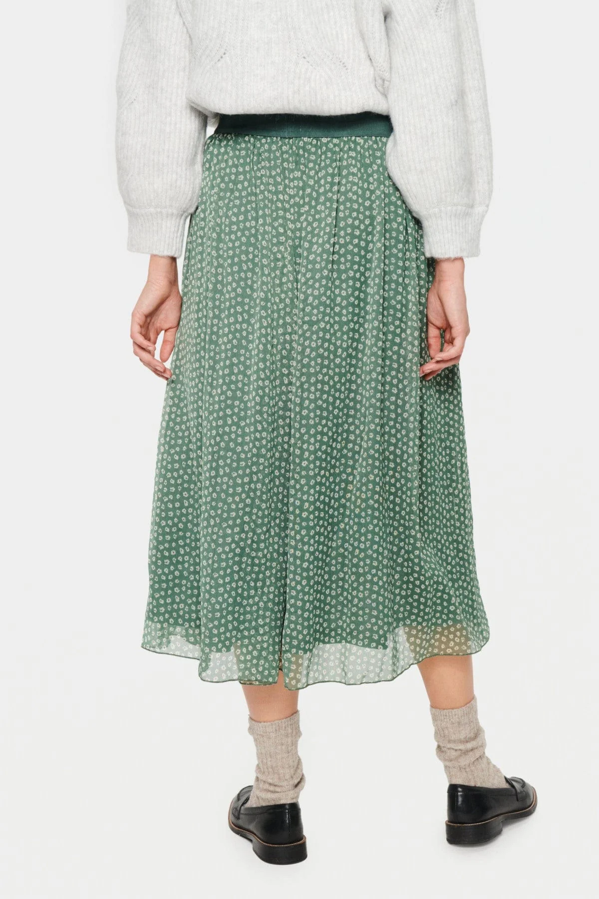 Toral Midi Skirt - Dark Forest Mini Flower Shadow - Image 5