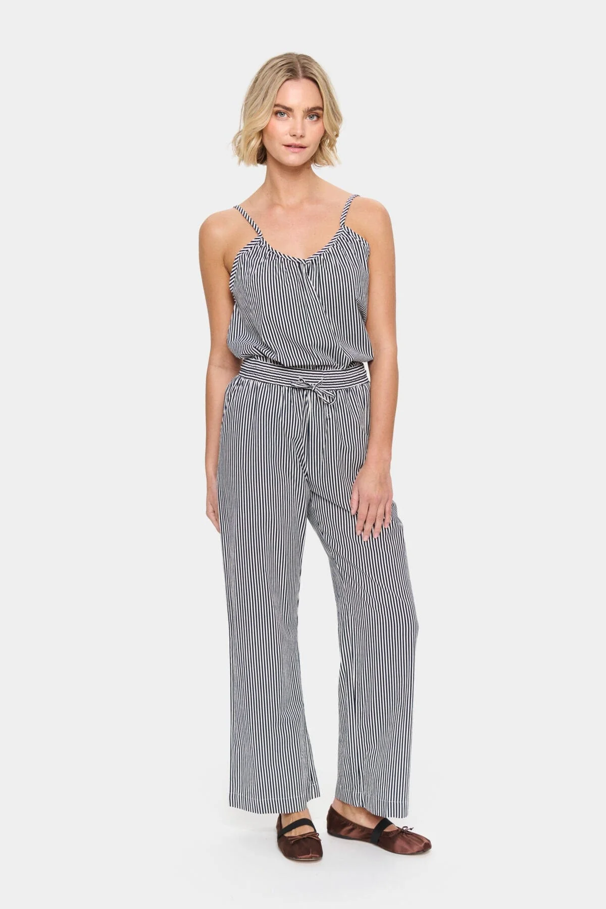 Zalinda Cotton Stripe Trousers - Ice Nightsky Stripe - Image 2