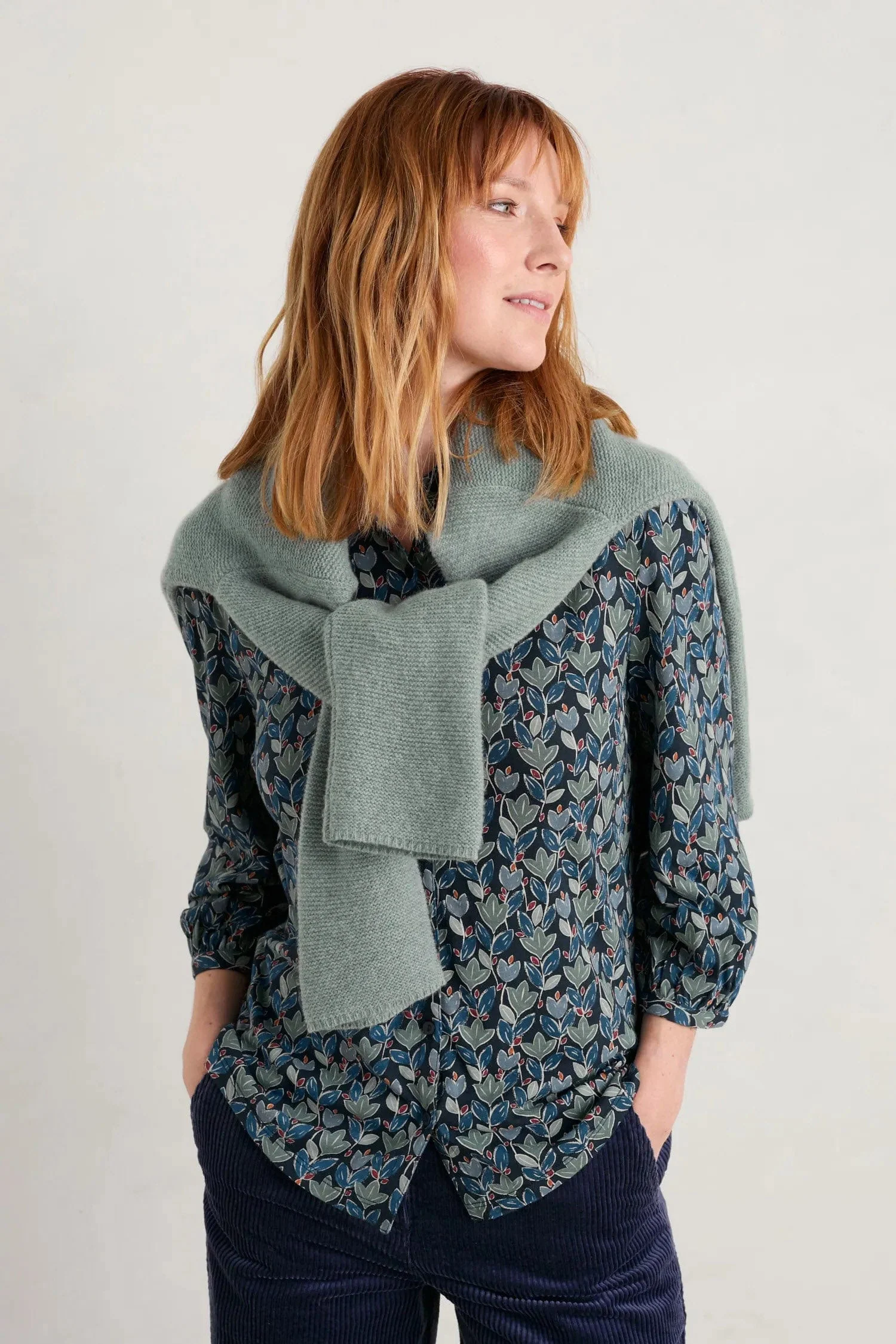 3/4 Sleeve Embrace Shirt - Wax Glaze Tulips Maritime - Image 4