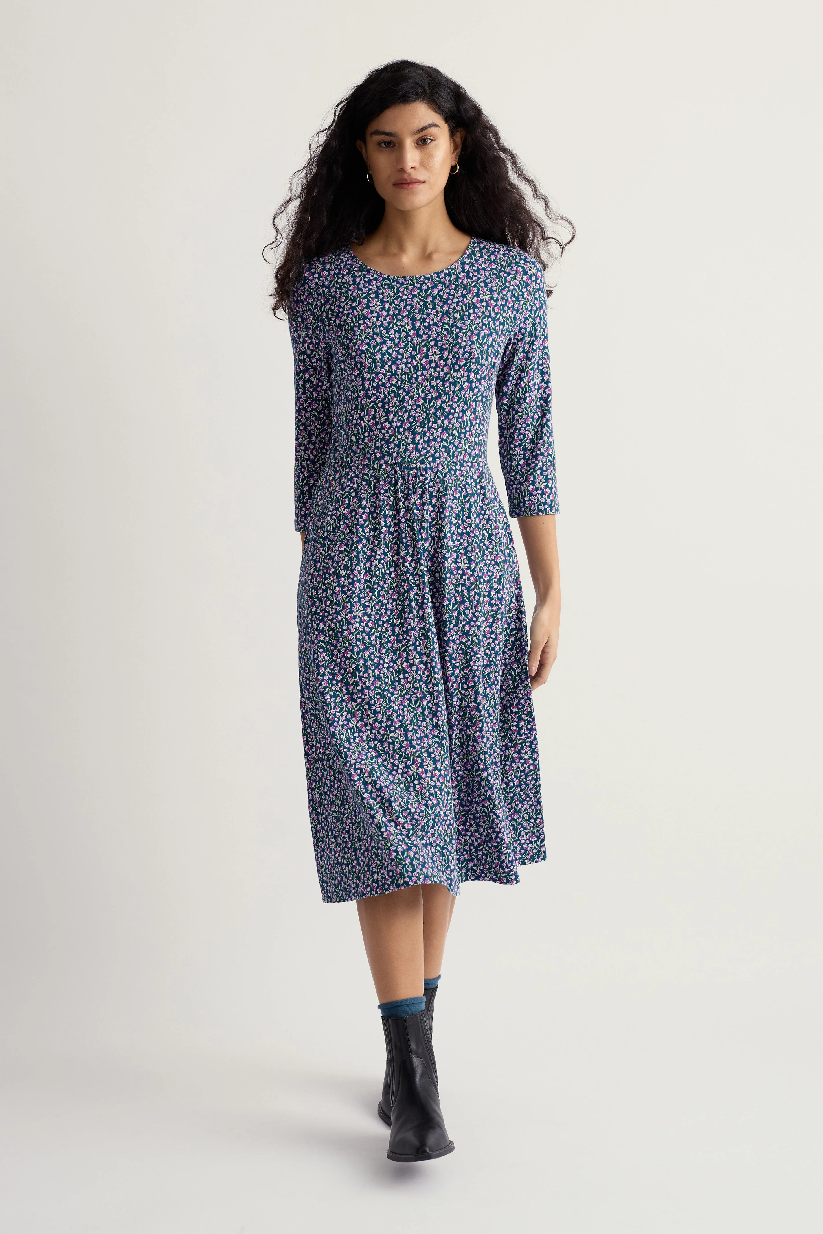 April Dress - Flax Flower Bright Orchid - Image 2