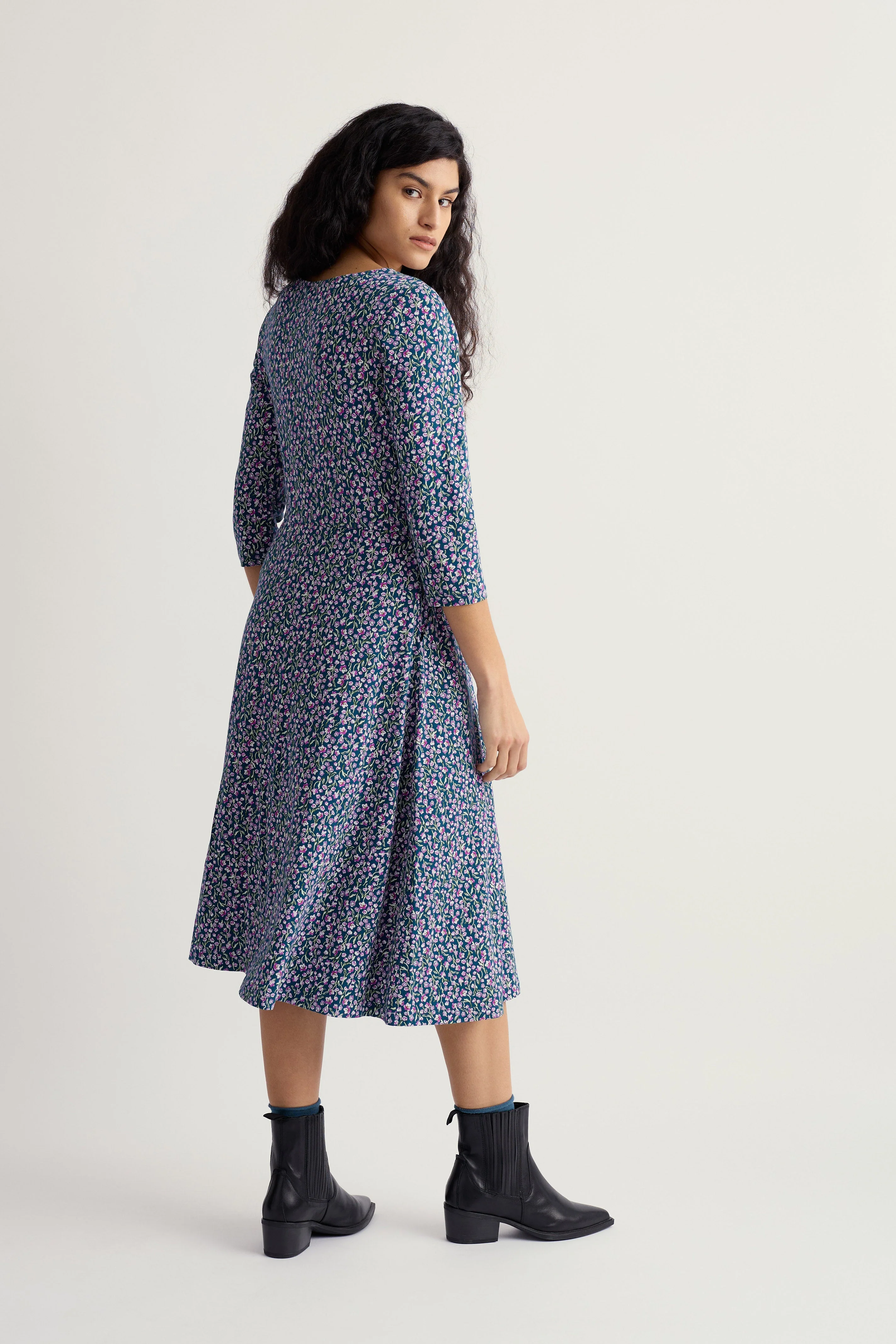 April Dress - Flax Flower Bright Orchid - Image 3