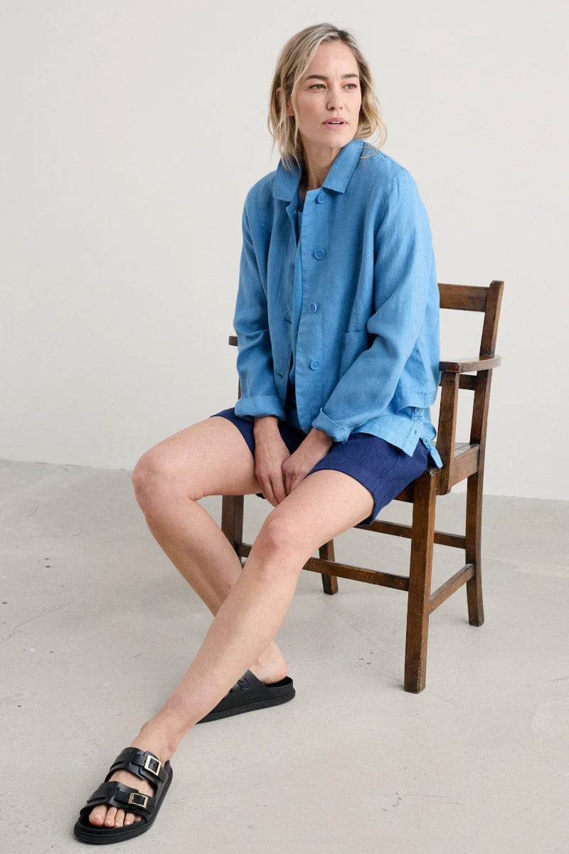 Arame Linen Jacket - Clear Sky - Image 4