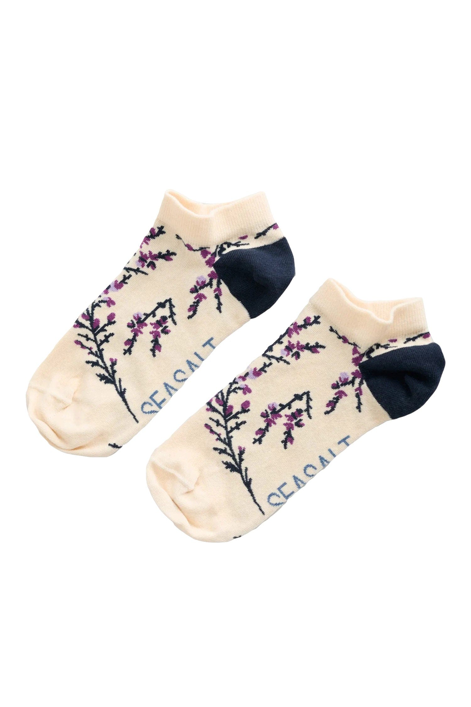 Arty Organic Cotton Trainer Socks - Heather Sketch Chalk