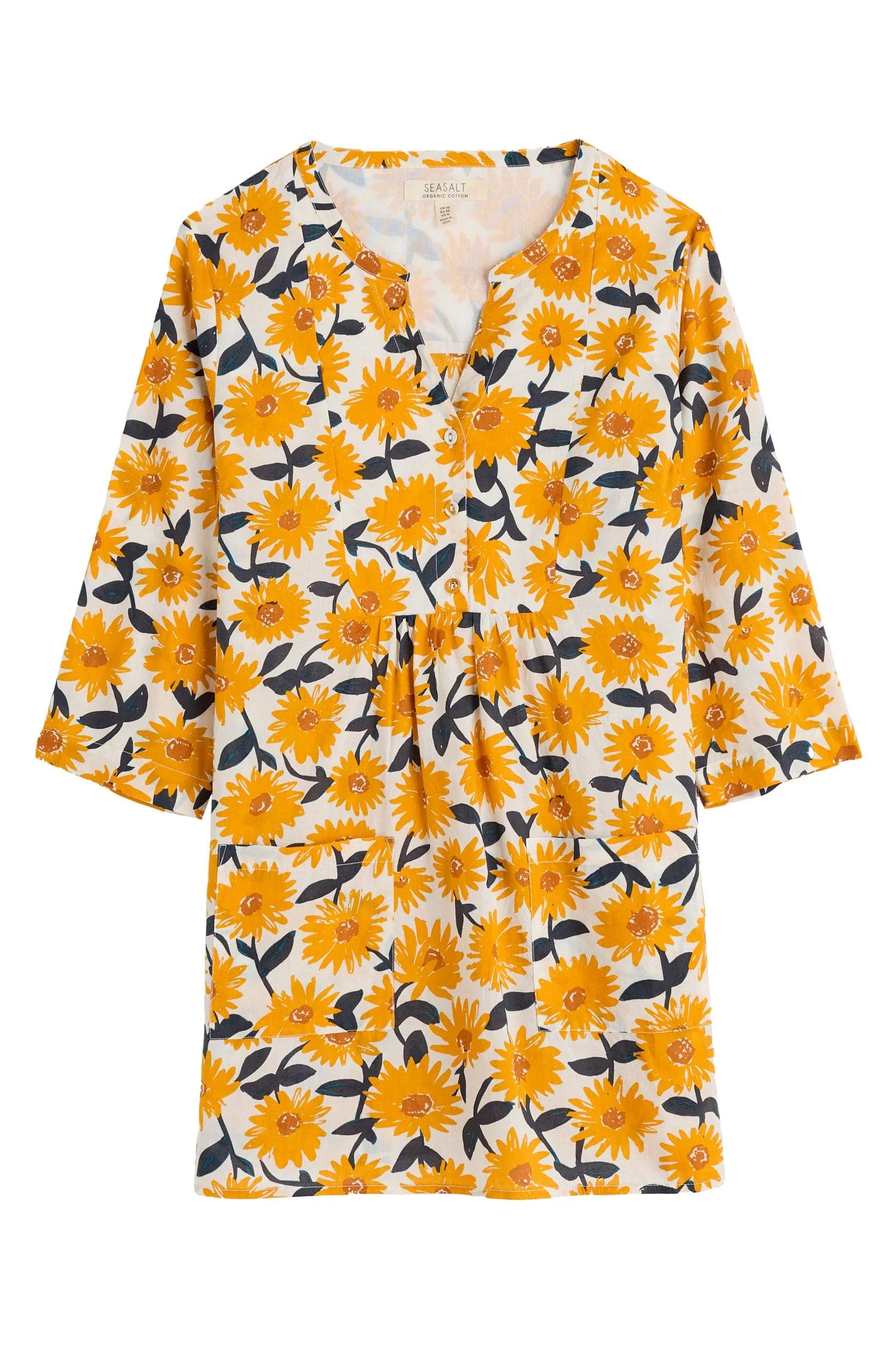 Aventurier Organic Cotton Tunic - Arty Daisy Chalk