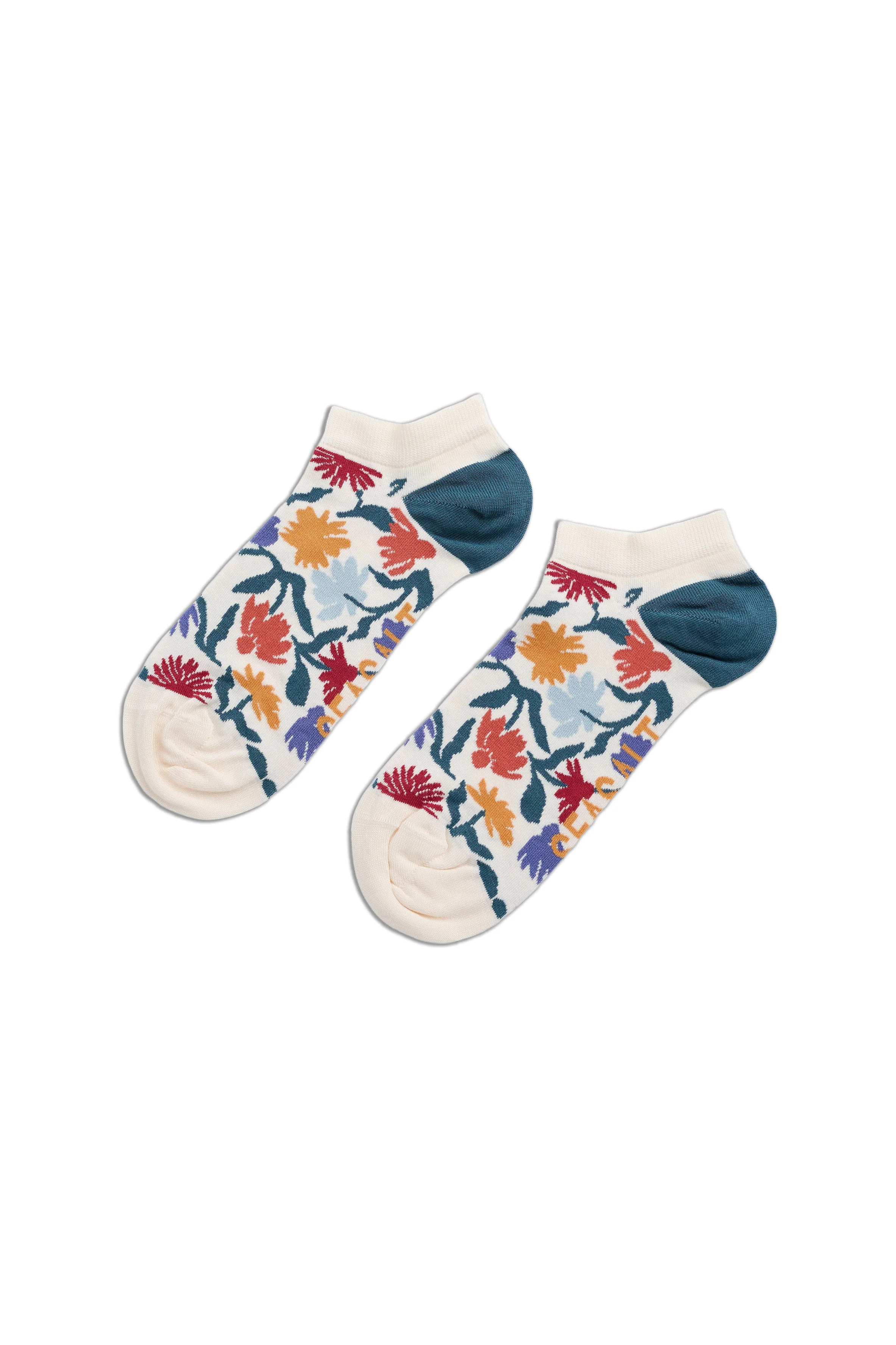 Bamboo Arty Trainer Socks - Inked Flowers Multi