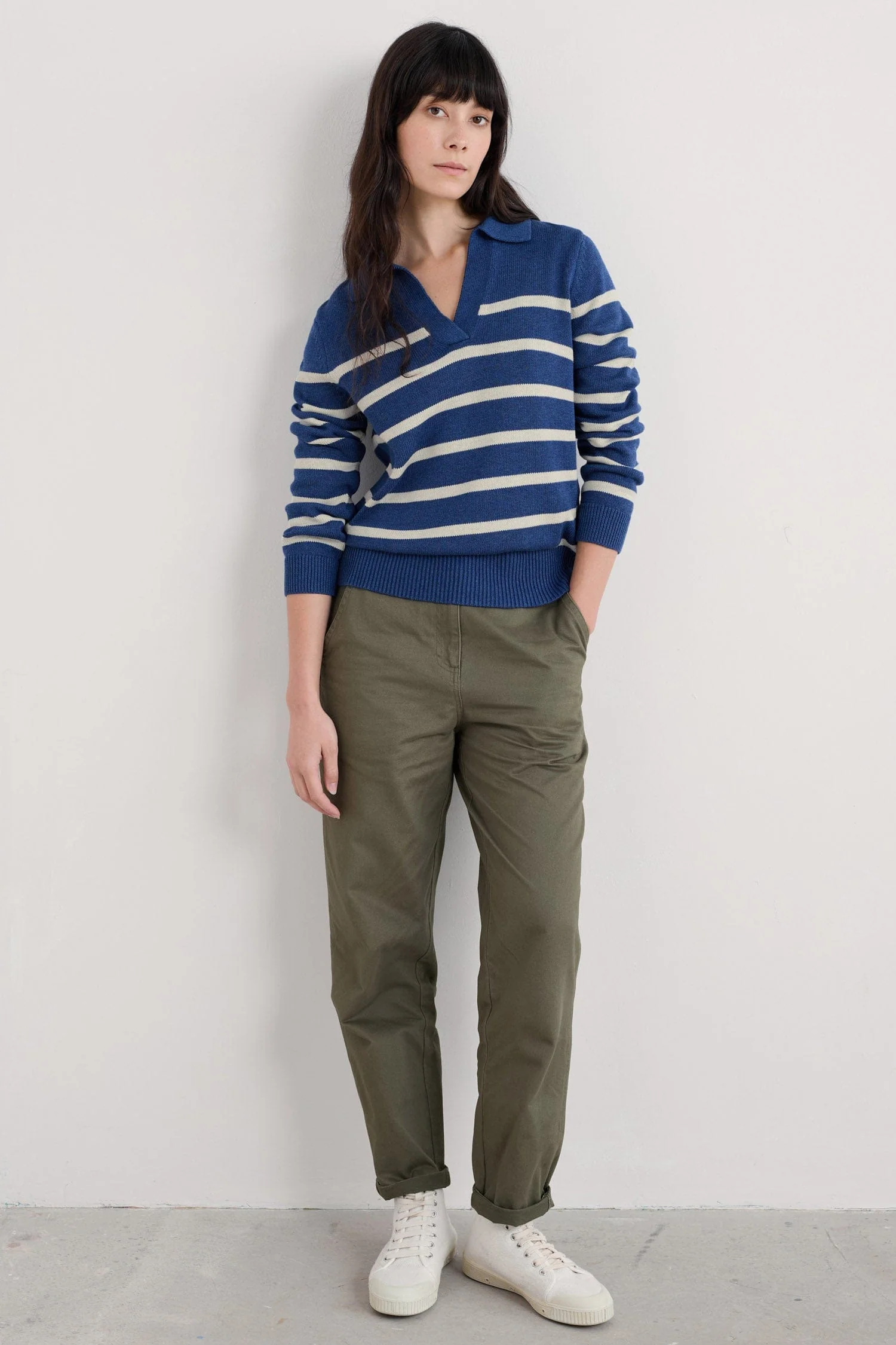 Barbizan Collared Jumper - Veneer Washed Marine Chalk - Image 2