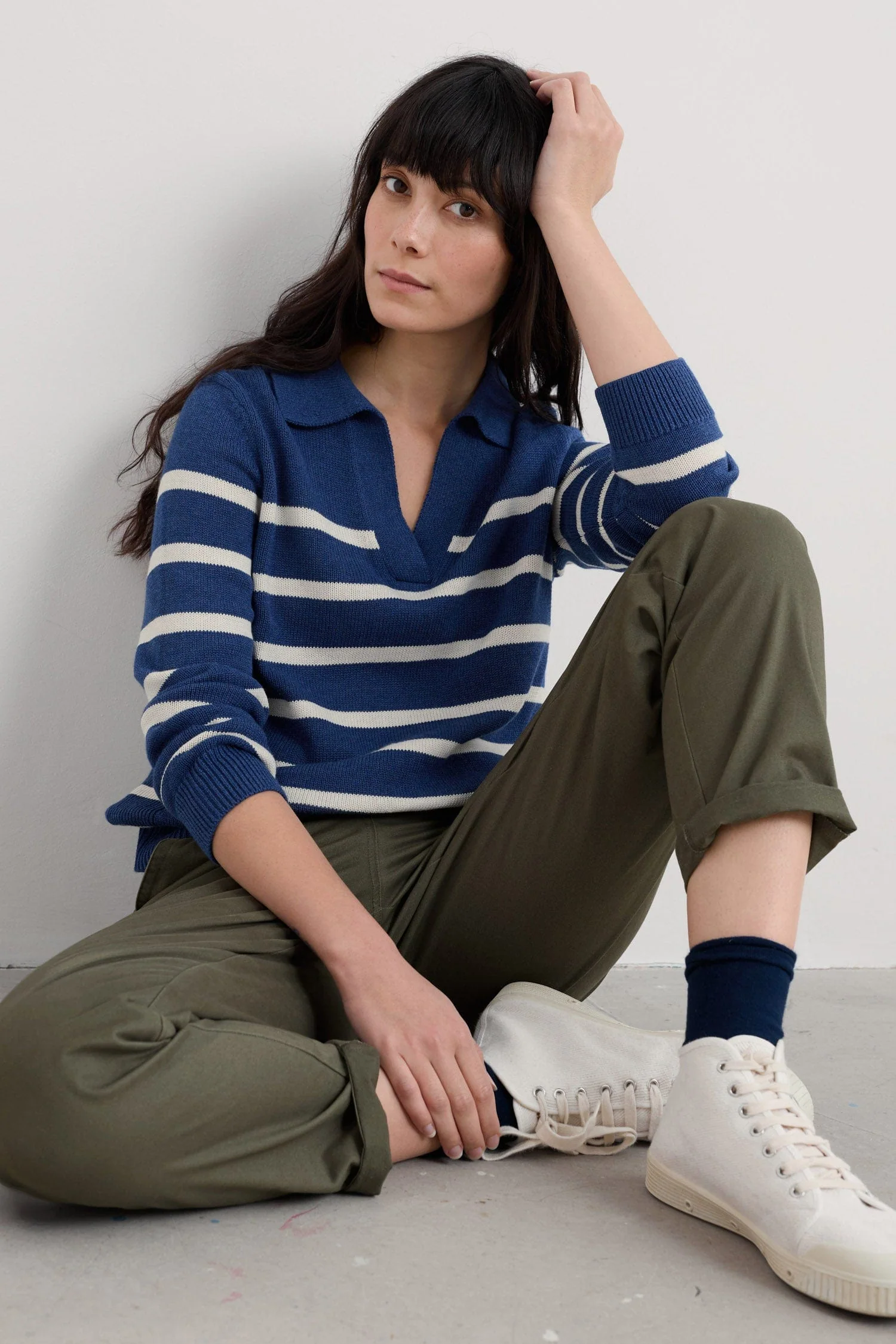 Barbizan Collared Jumper - Veneer Washed Marine Chalk - Image 3