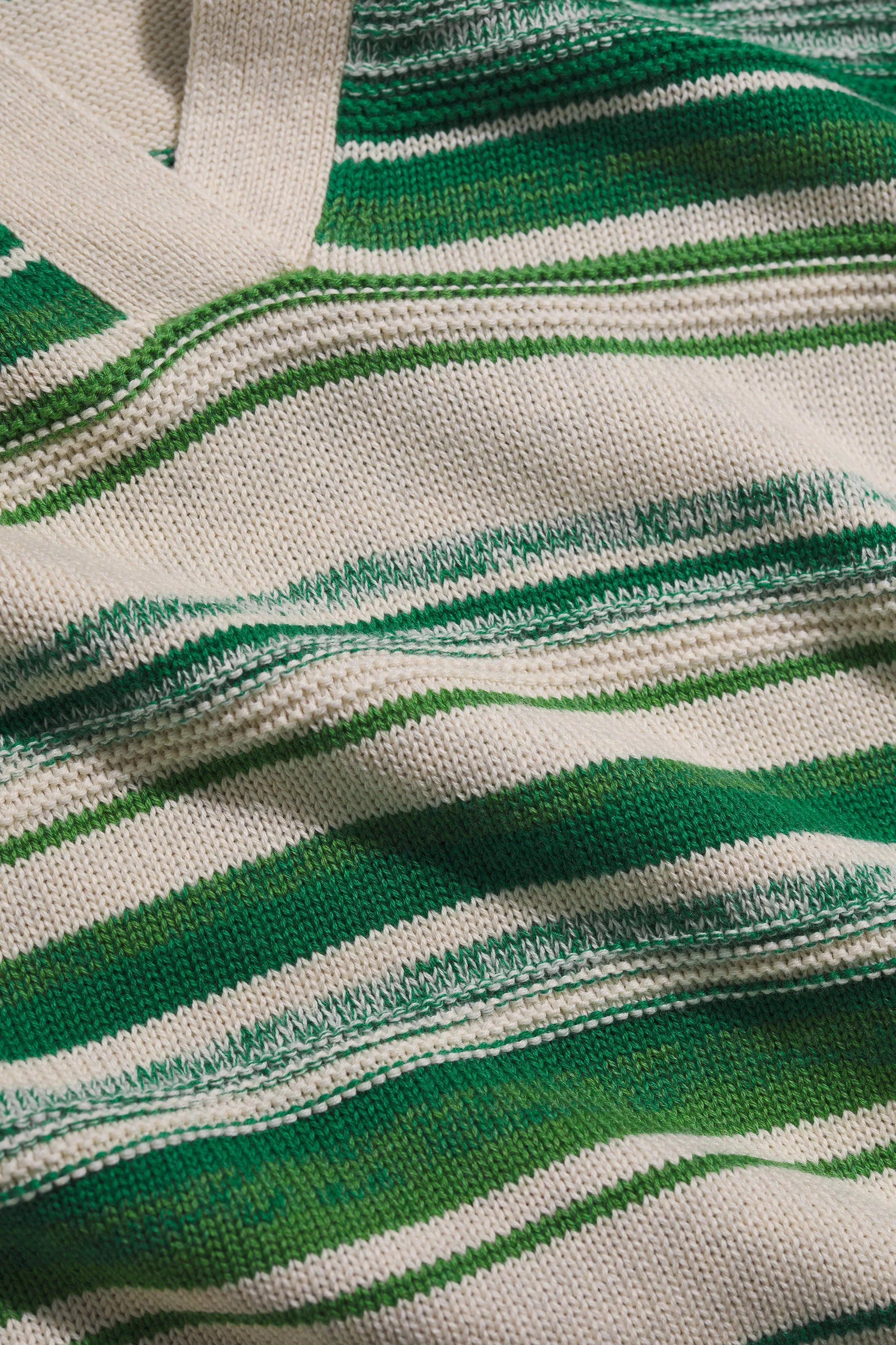 Bird Flight V-Neck Collared Jumper - Corula Chalk Bright Green - Image 6