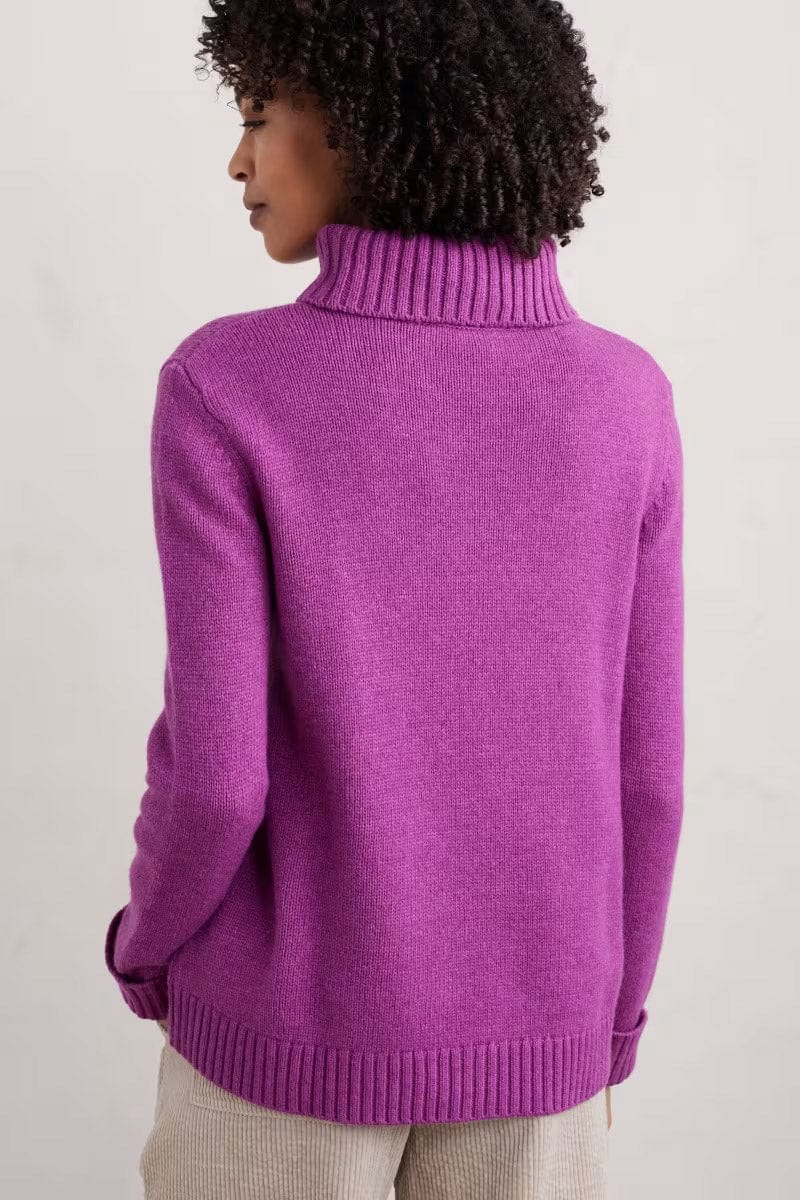 Braque Lambswool Blend Roll Neck Jumper - Wild Orchid - Image 3