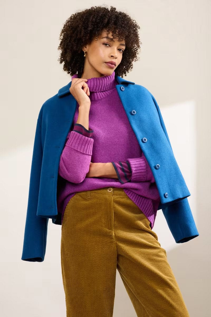 Braque Lambswool Blend Roll Neck Jumper - Wild Orchid - Image 6