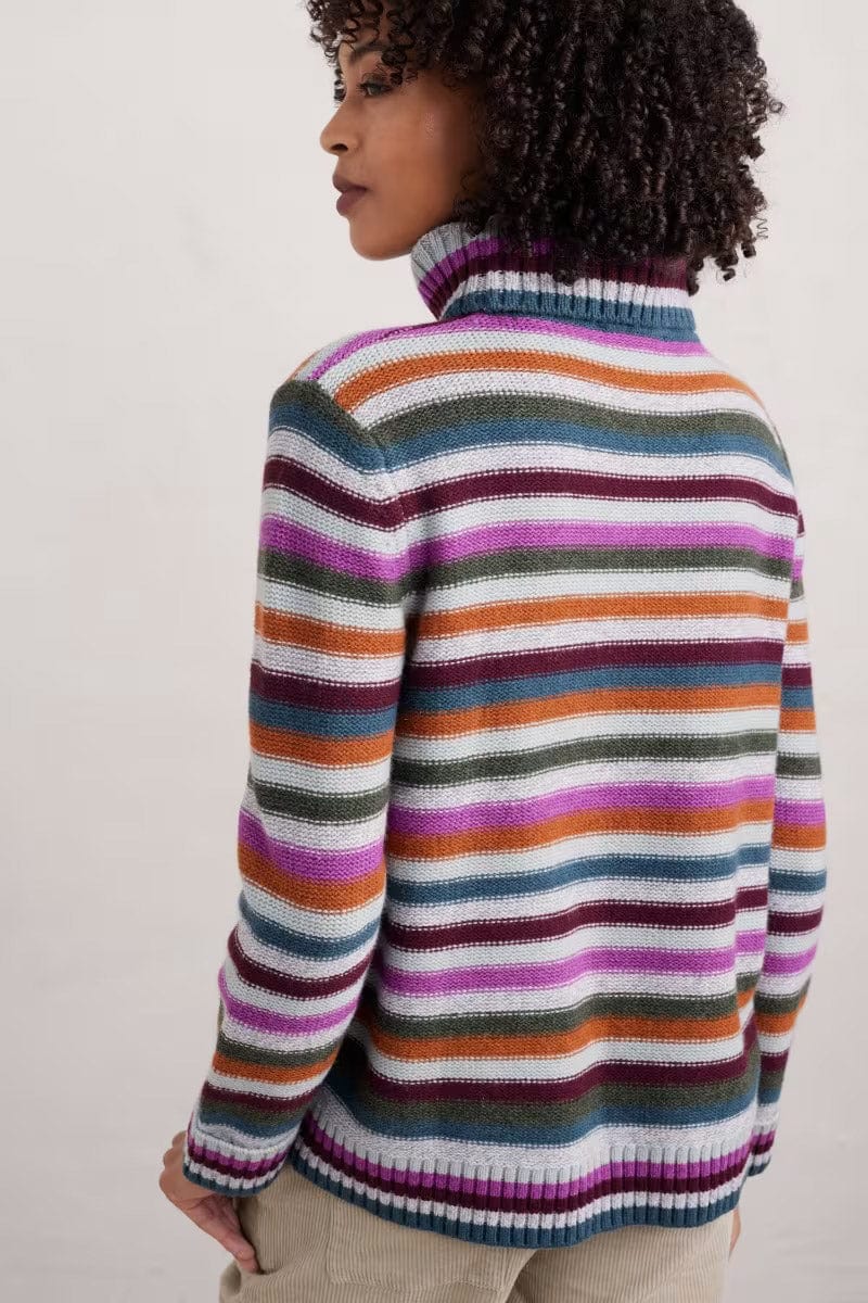 Braque Stripe Wool Jumper - Wool Interplay Wild Orchid - Image 3
