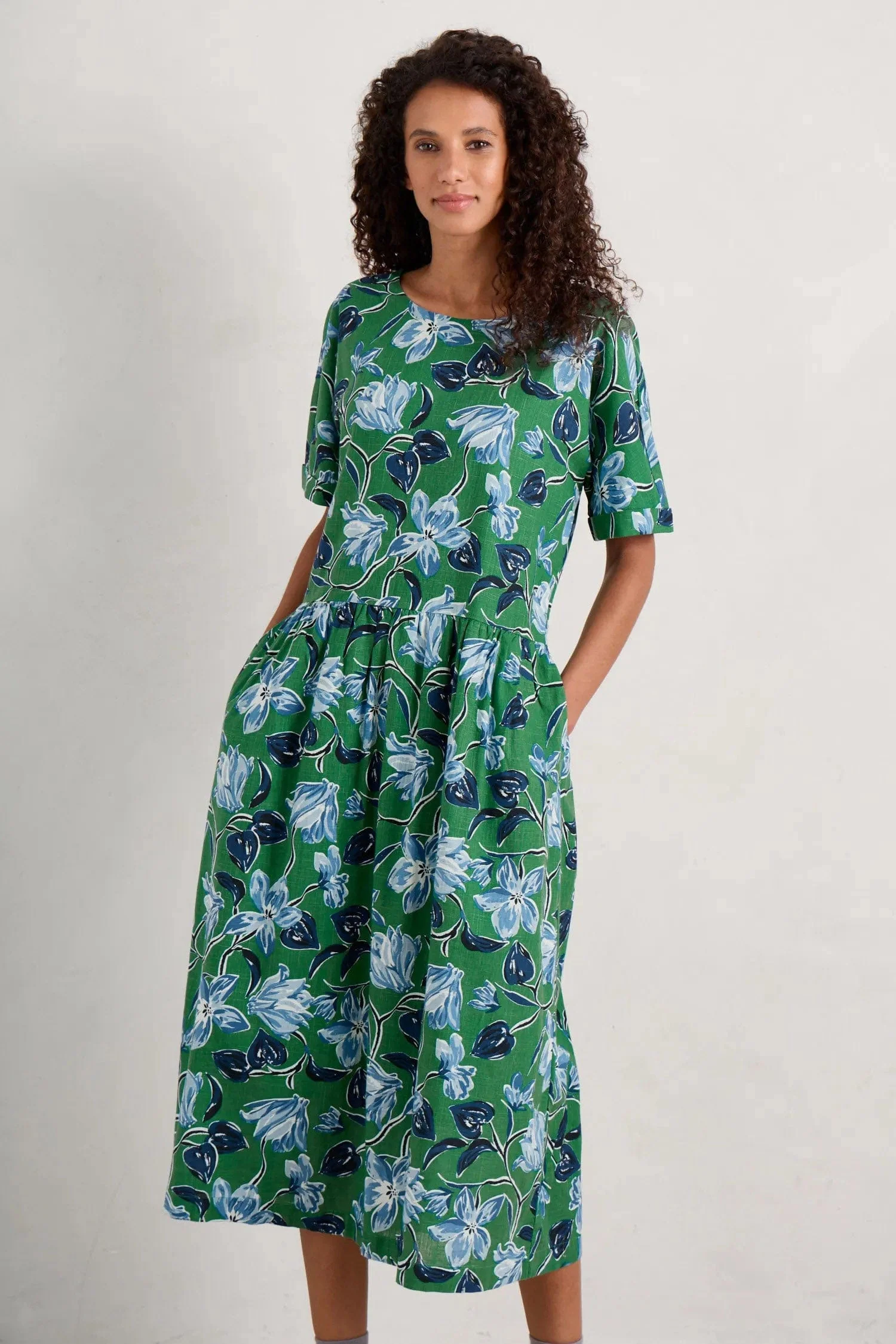 Brouse Organic Cotton Dress - Cyclamen Island - Image 2
