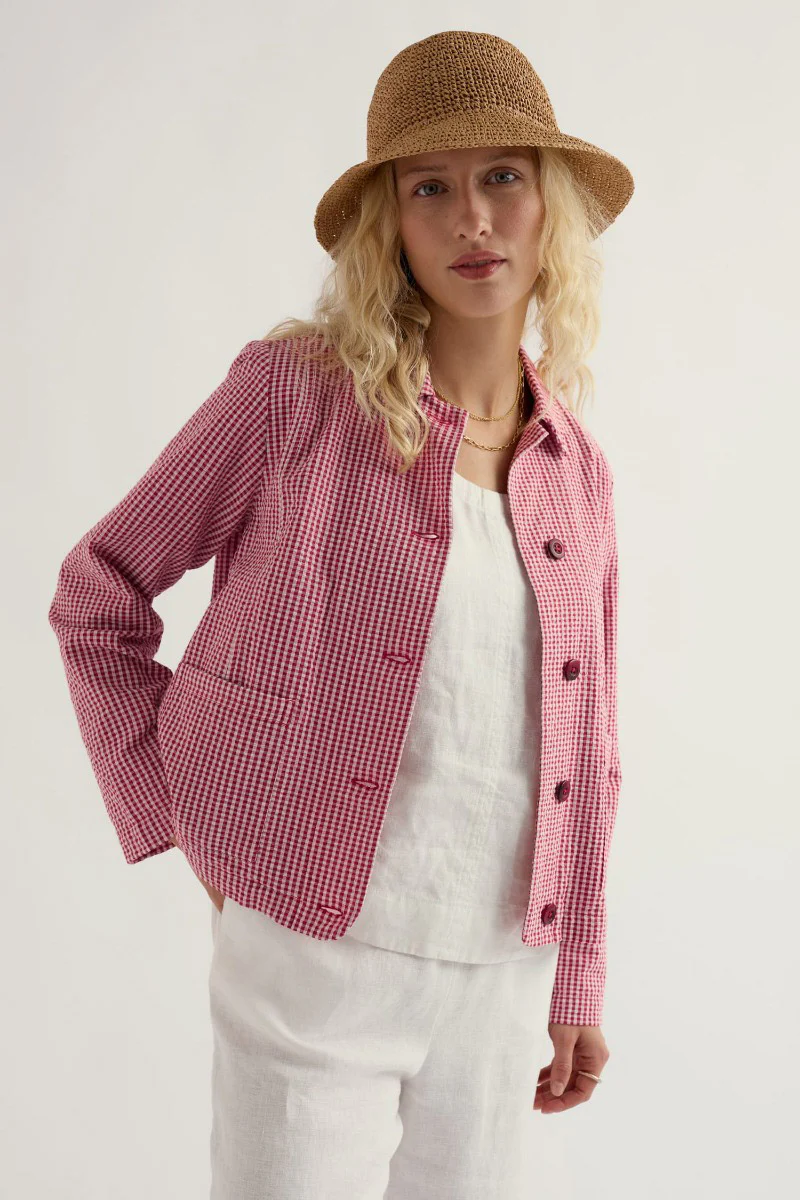 Carnon Downs Jacket - Gingham Scarlet - Image 2