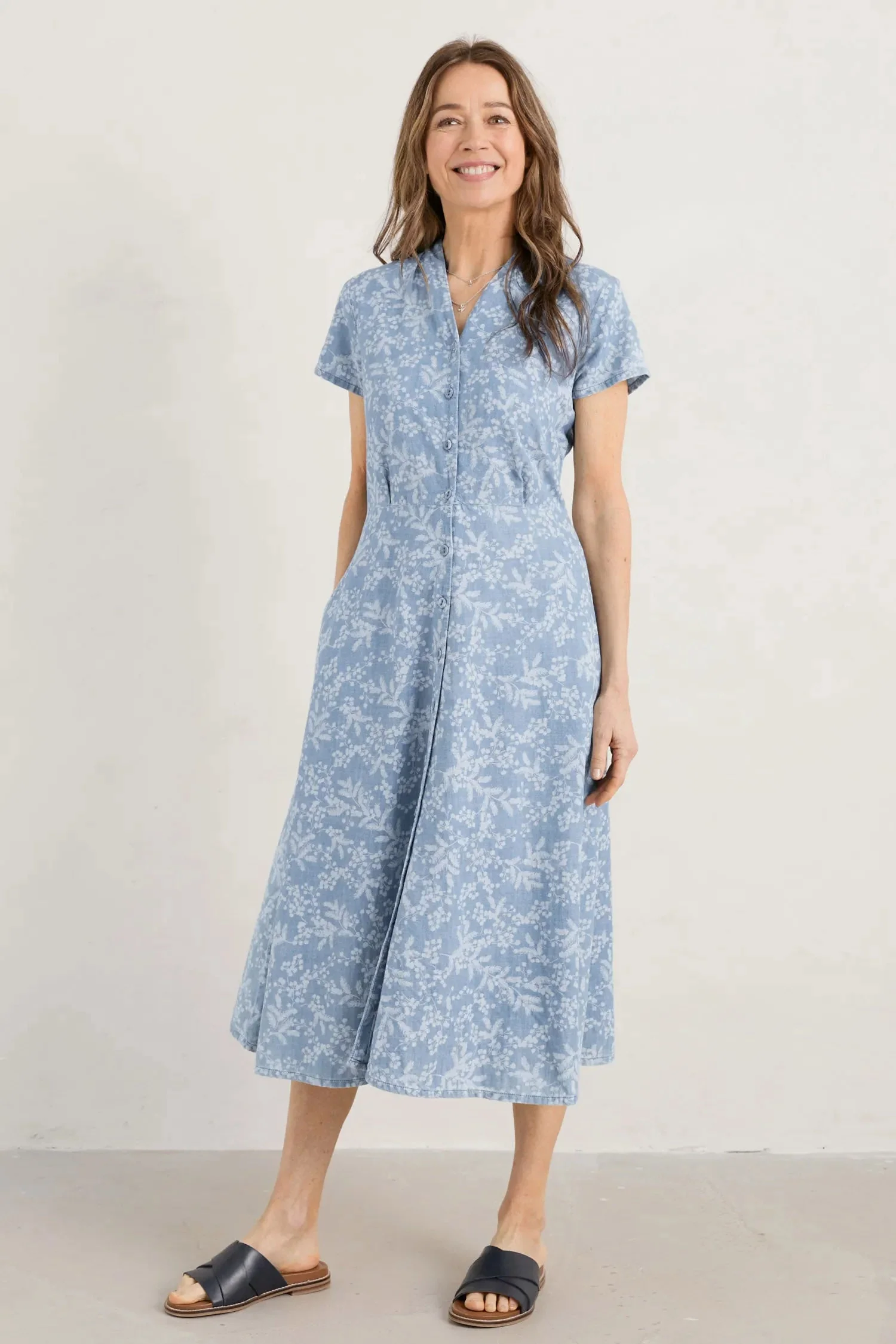 Carved Wood Dress - Mimosa Indigo - Image 2