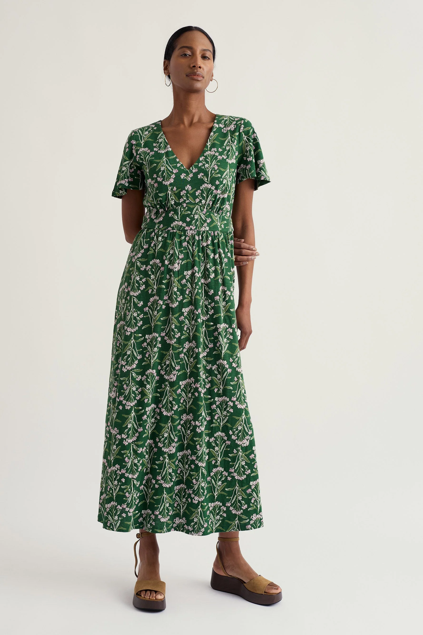 Chateaux Cotton Midi Dress - Yarrow Study Treetop - Image 2