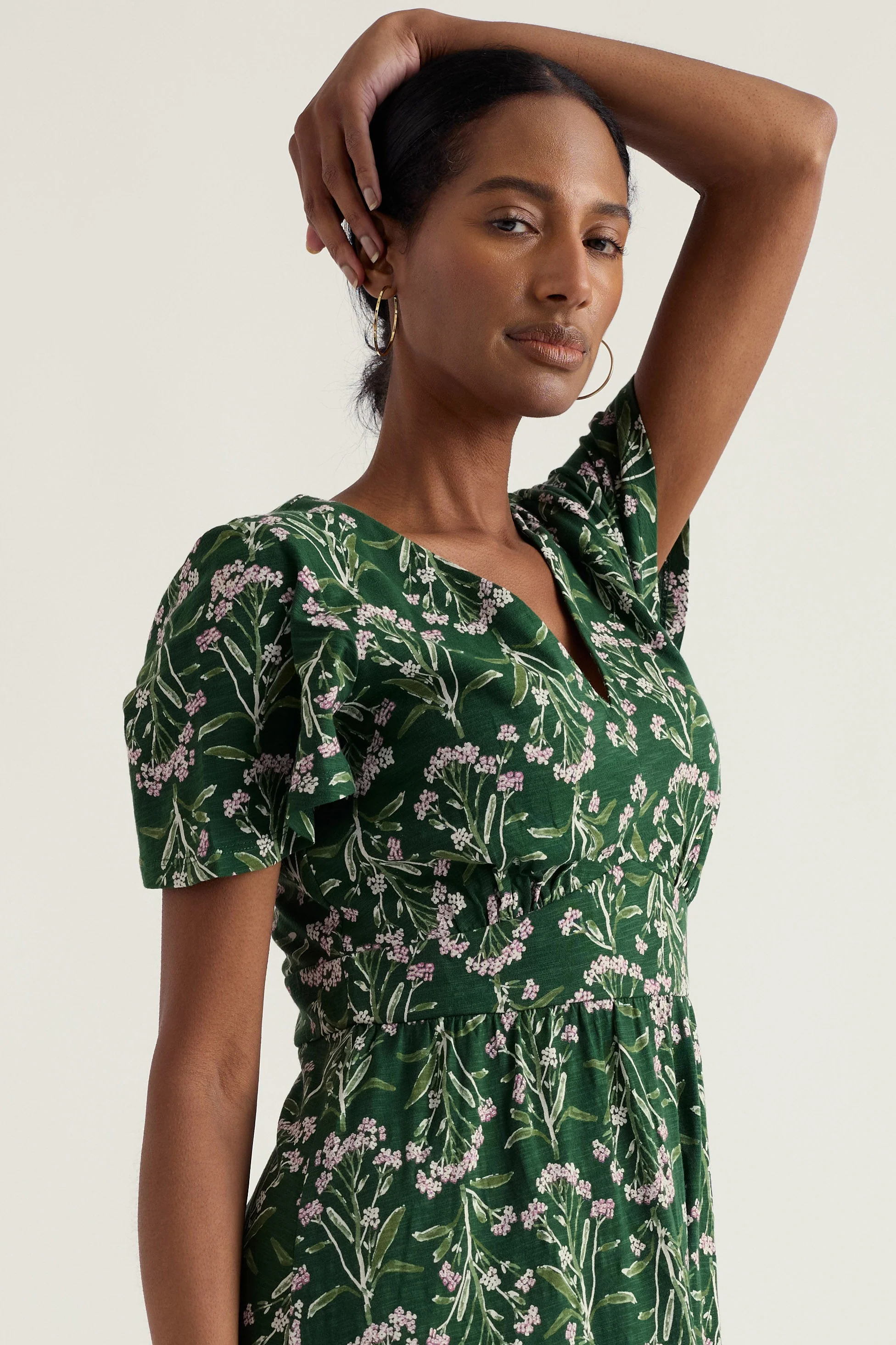 Chateaux Cotton Midi Dress - Yarrow Study Treetop - Image 3