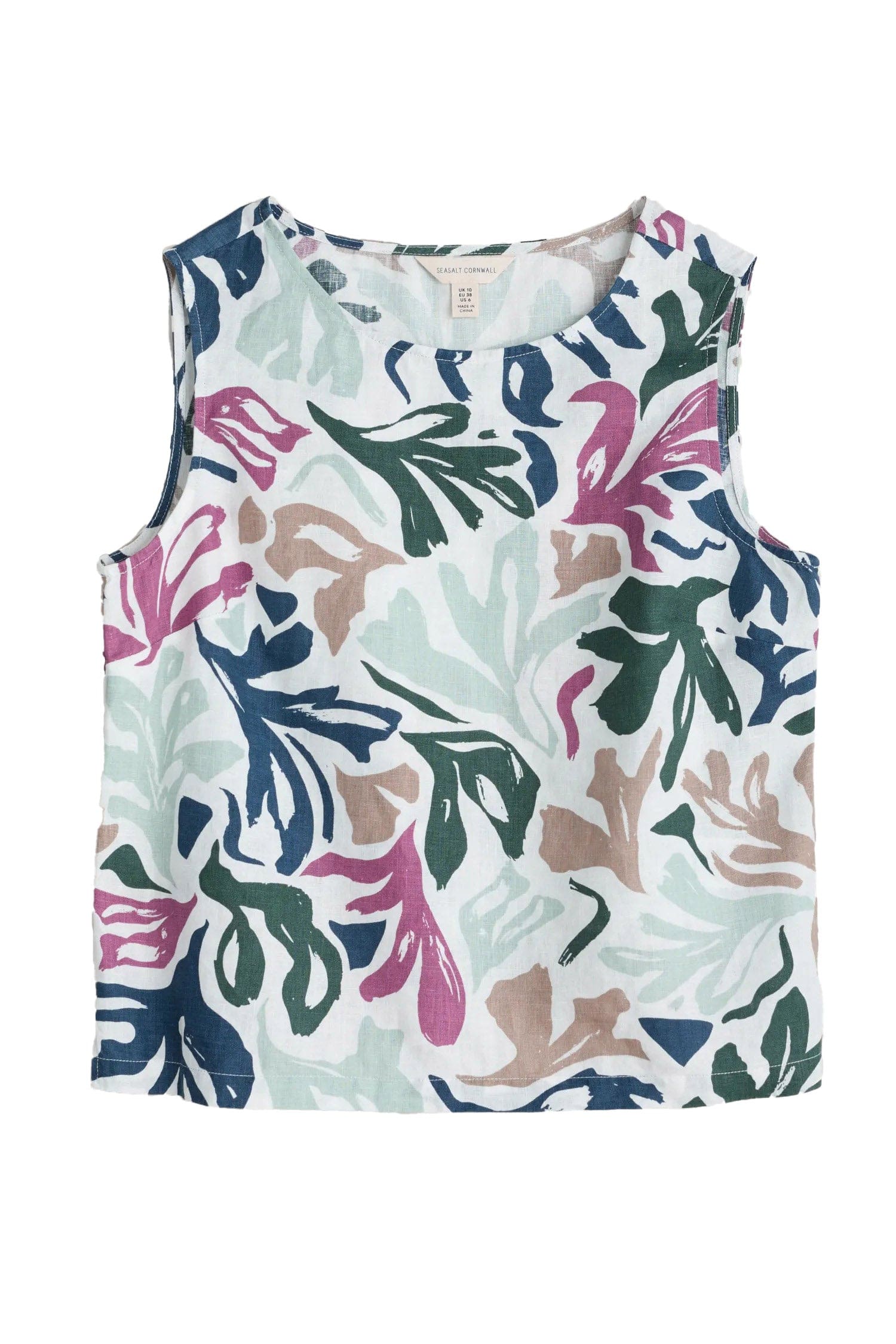 Colour Study Sleeveless Top -  Sea Frond Chalk