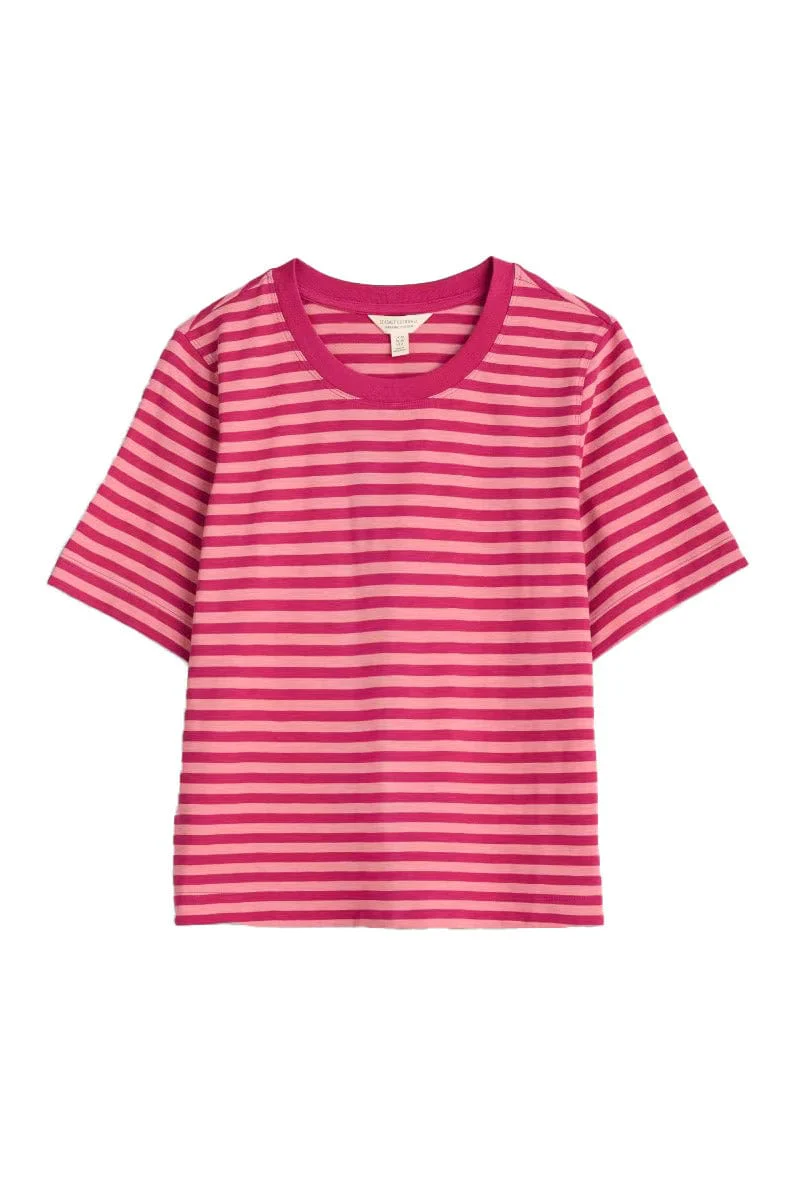 Copseland Striped T-Shirt - Mini Cornish Charm Wild Rose
