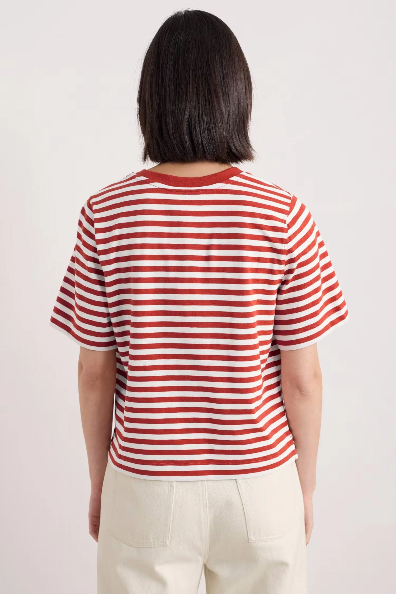 Copseland T-Shirt - Mini Cornish Chalk Dark Cinnamon - Image 5
