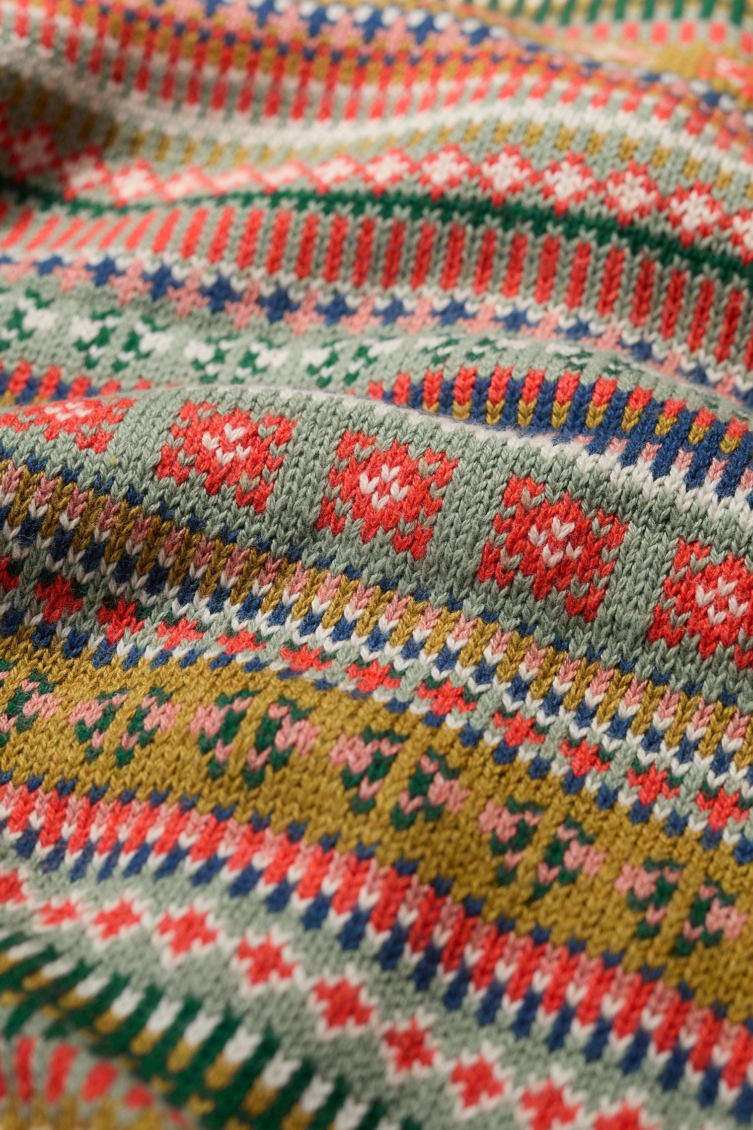 Cove Cottage Fair Isle Cardigan - Carved Relief Pear Multi - Image 6