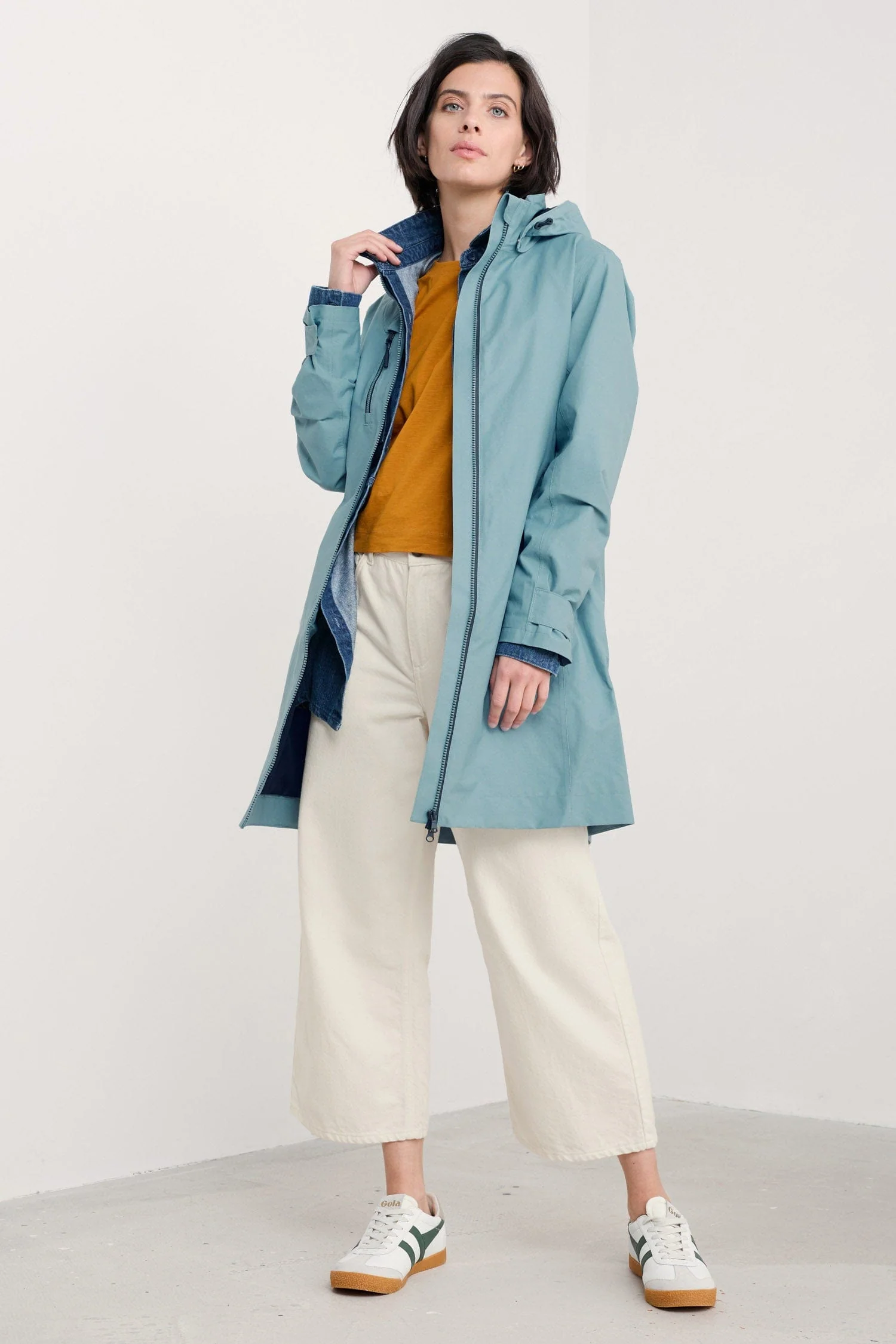 Coverack Waterproof Coat - Hail - Image 2