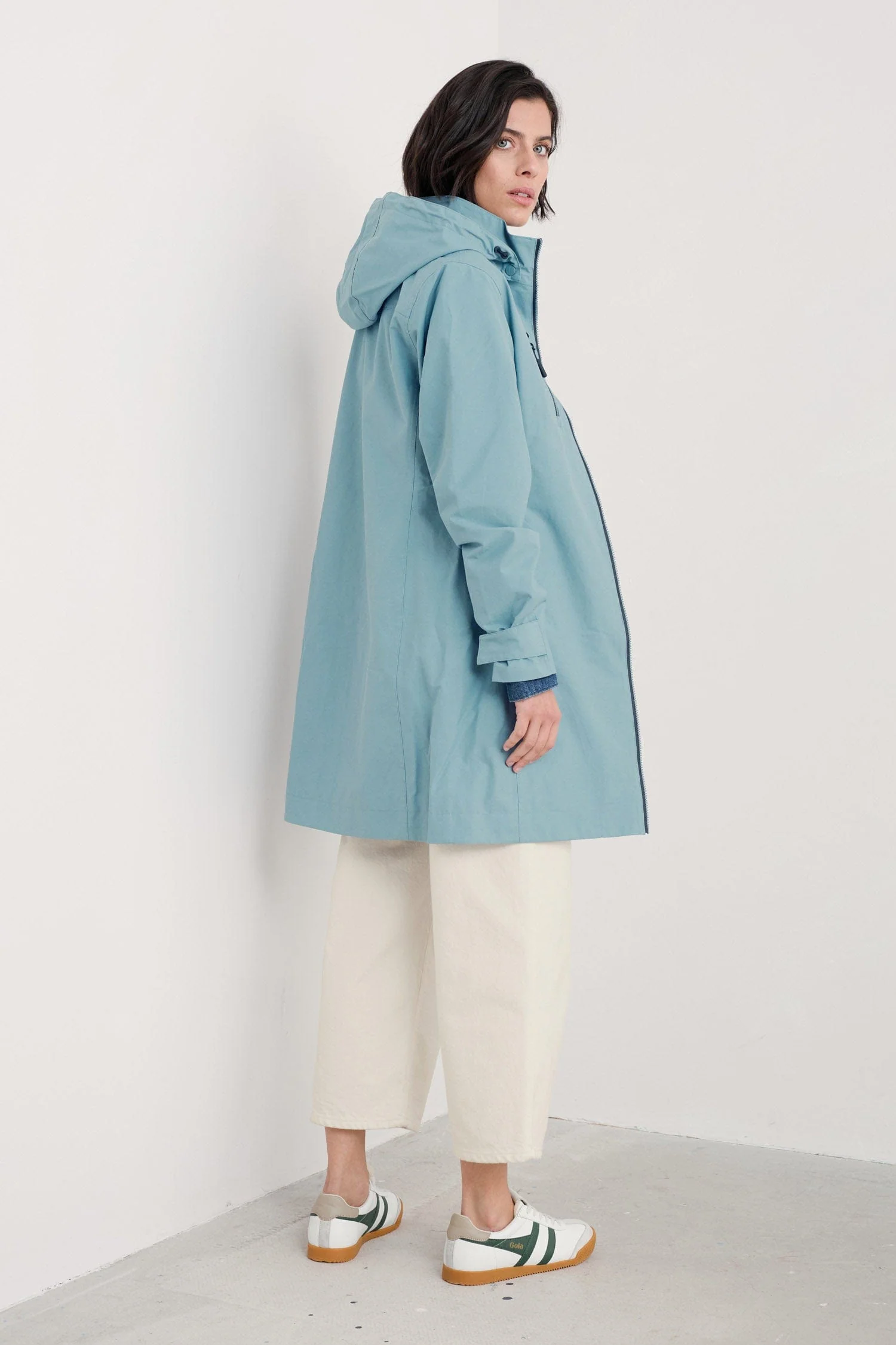 Coverack Waterproof Coat - Hail - Image 3