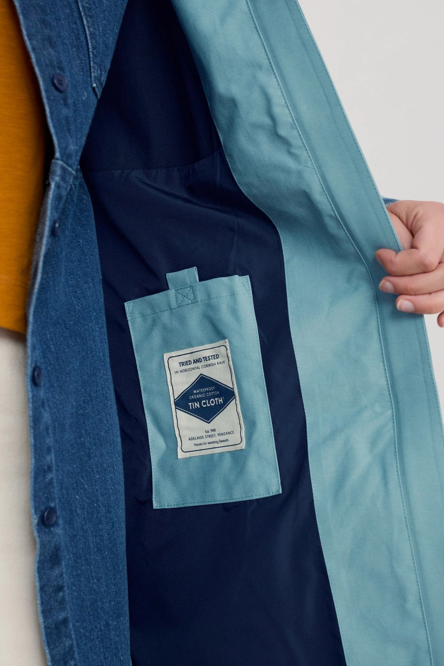 Coverack Waterproof Coat - Hail - Image 7