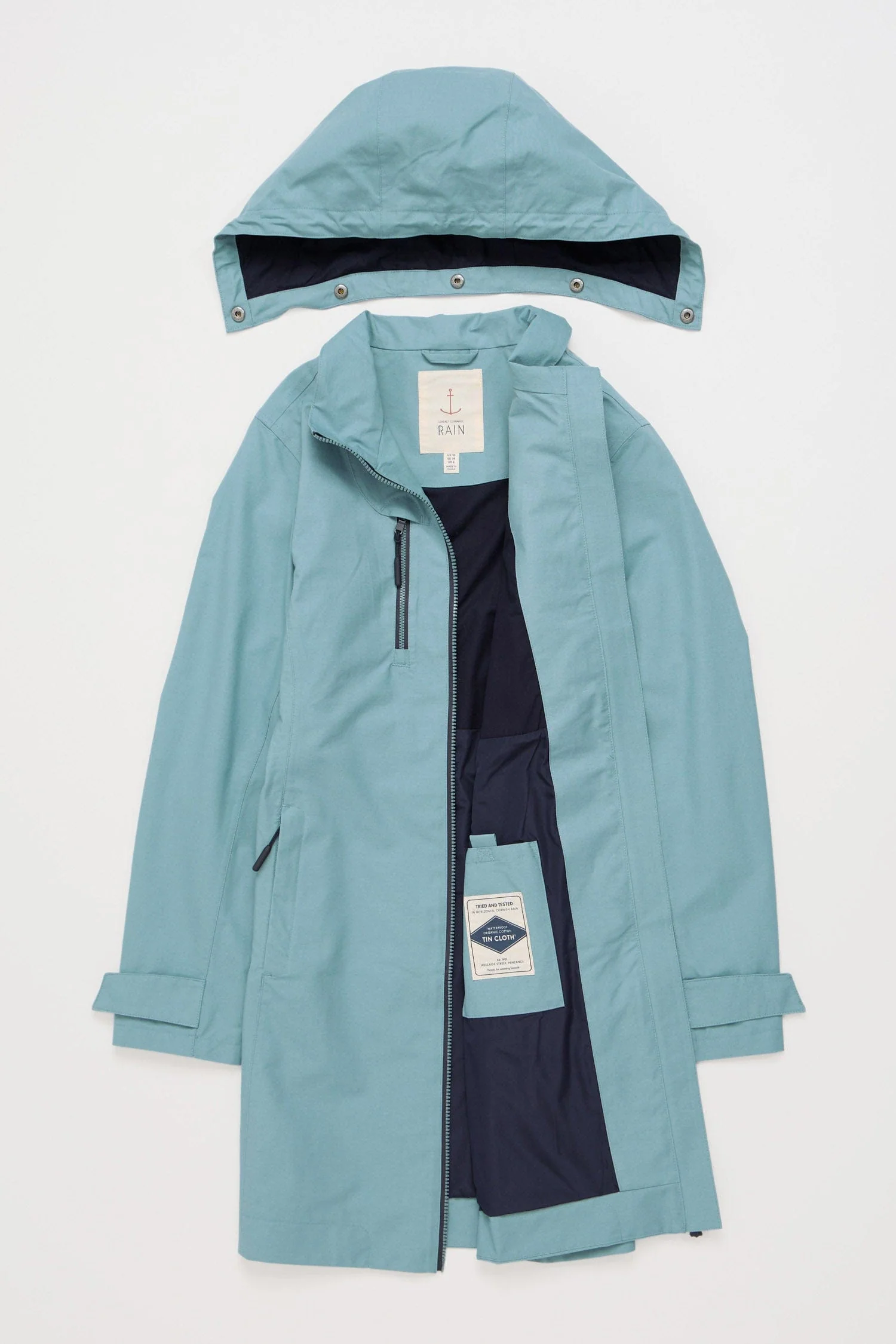 Coverack Waterproof Coat - Hail - Image 8