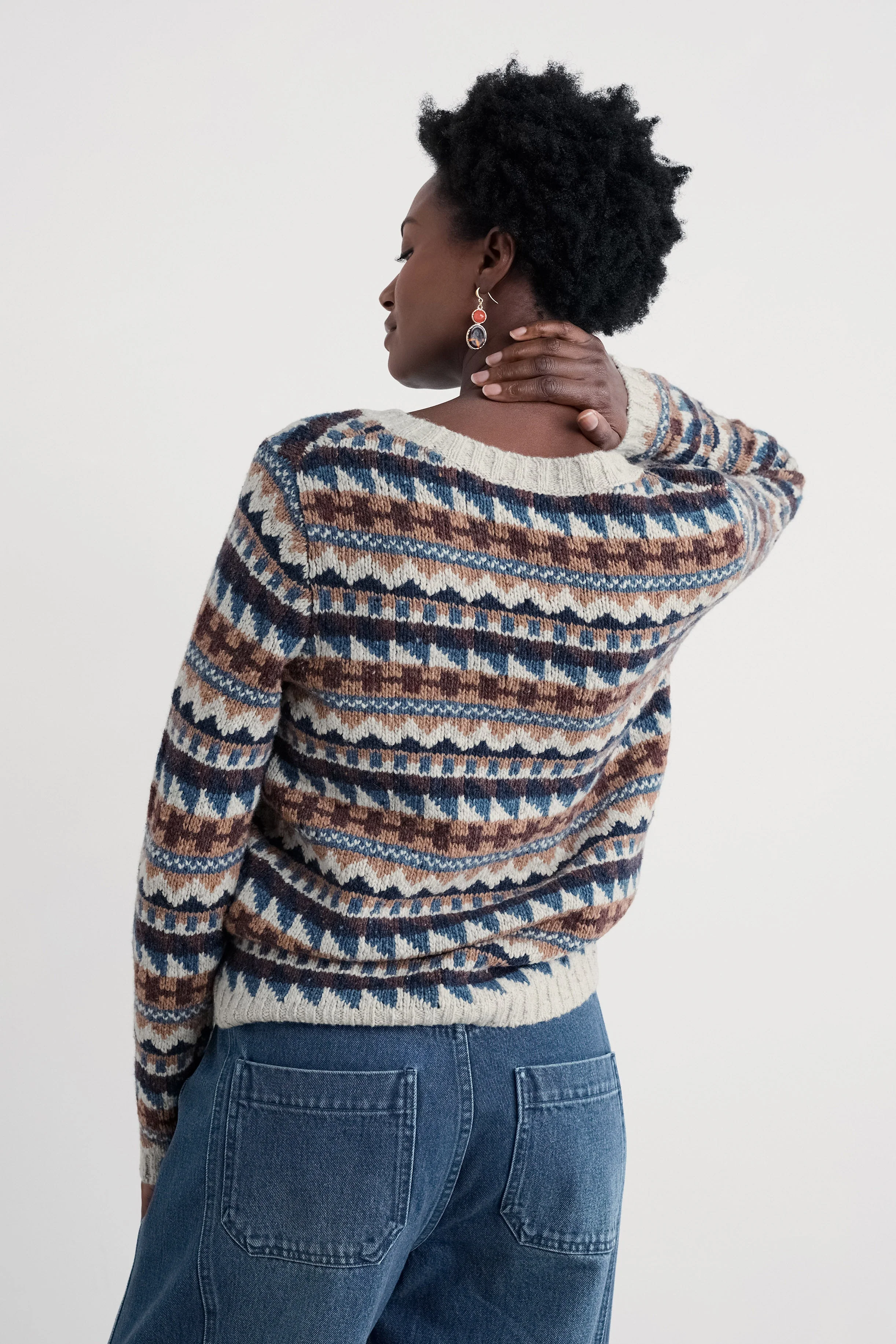 Dawson Pick Fairisle Jumper - Zig Zag Geo Wicker Shore - Image 3