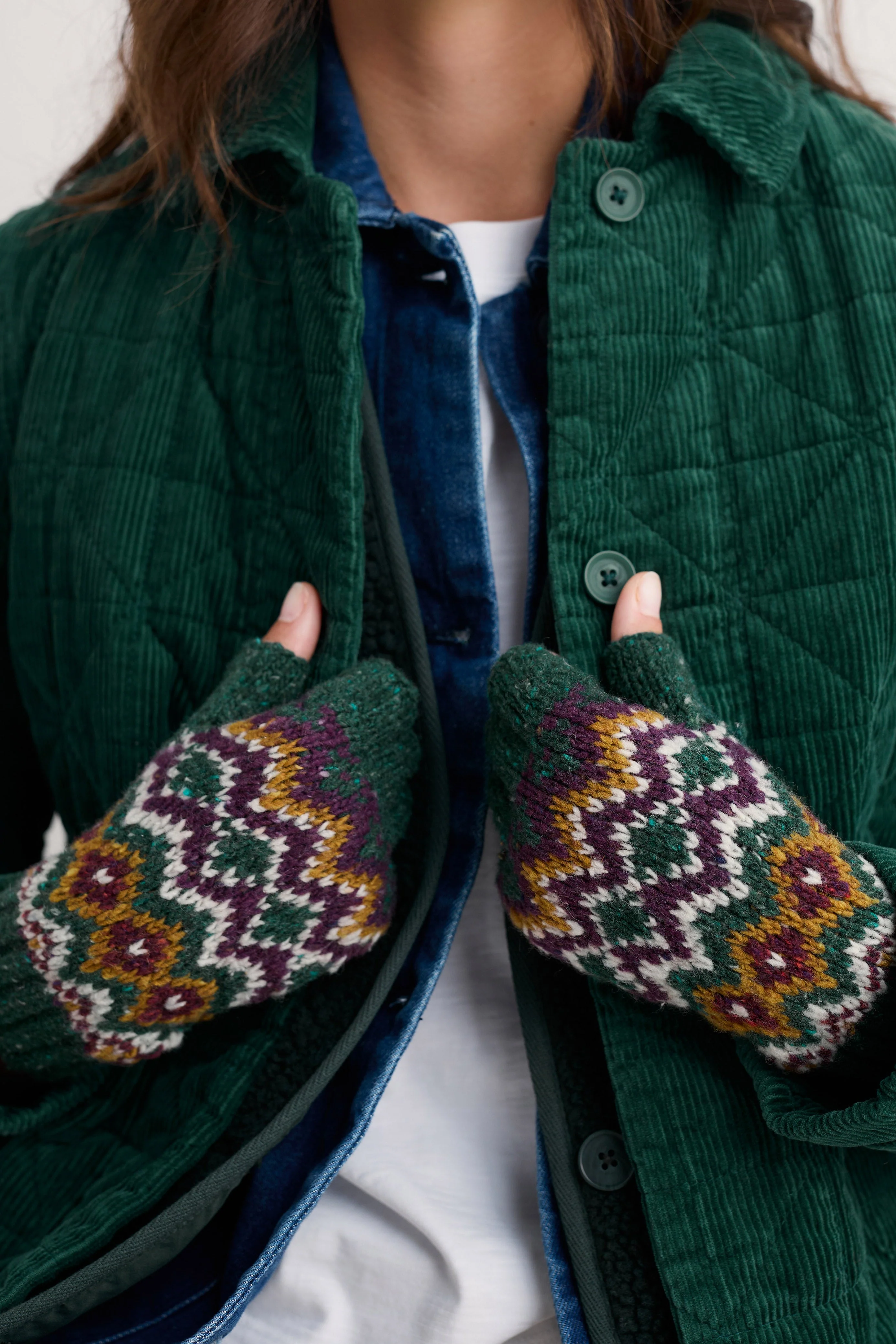 Day Moon Mittens - Modernist Dark Wreckage Multi - Image 2
