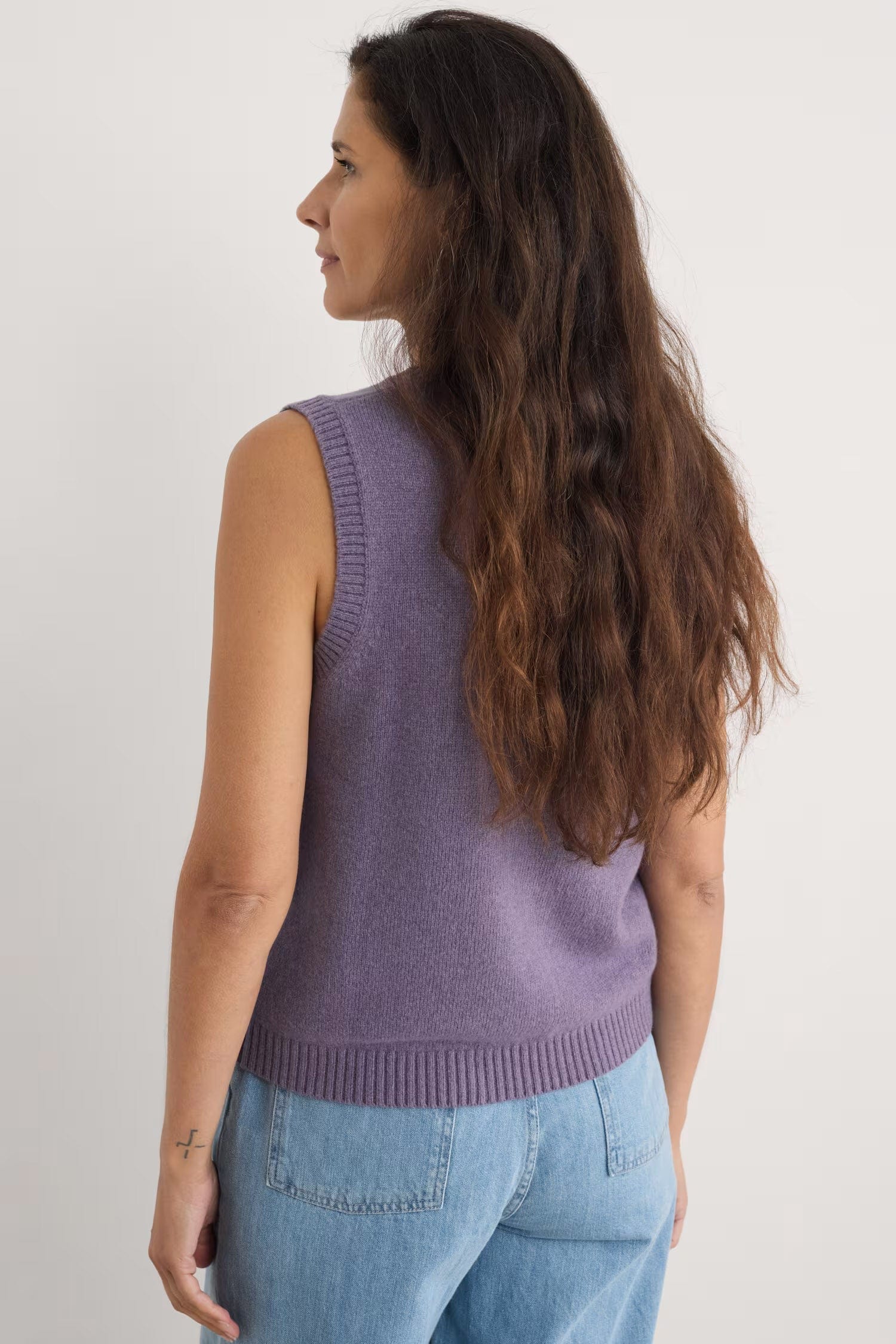 East View Knitted Vest - Echium - Image 3