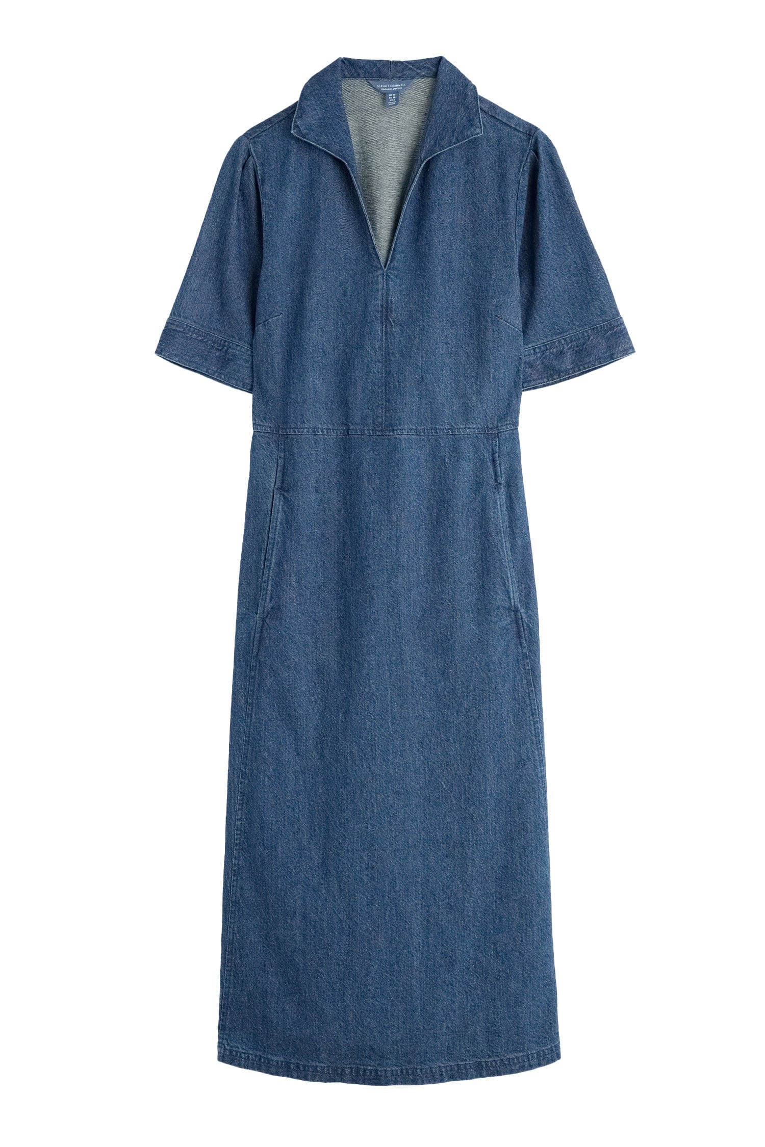 Fen Violet Denim Midi Dress - Mid Wash
