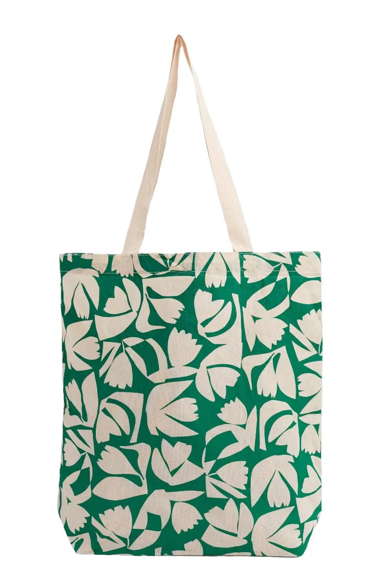 Foldaway Canvas Shopper - Floral Cutout Glade Chalk