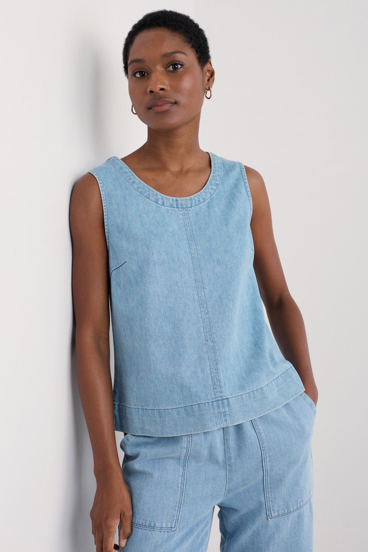 Gawen Denim Vest - Light Wash - Image 2