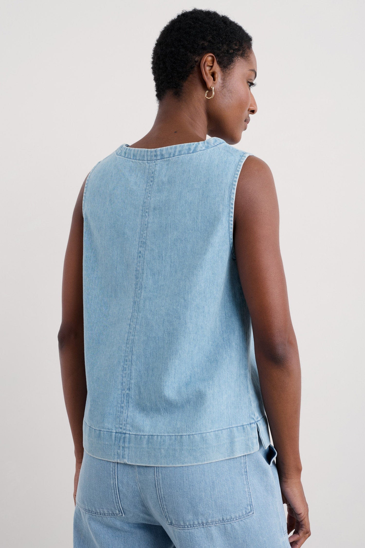 Gawen Denim Vest - Light Wash - Image 3