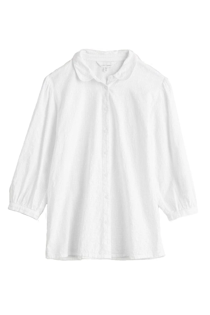 Hope Cottage Organic Cotton Self Check Blouse - Salt
