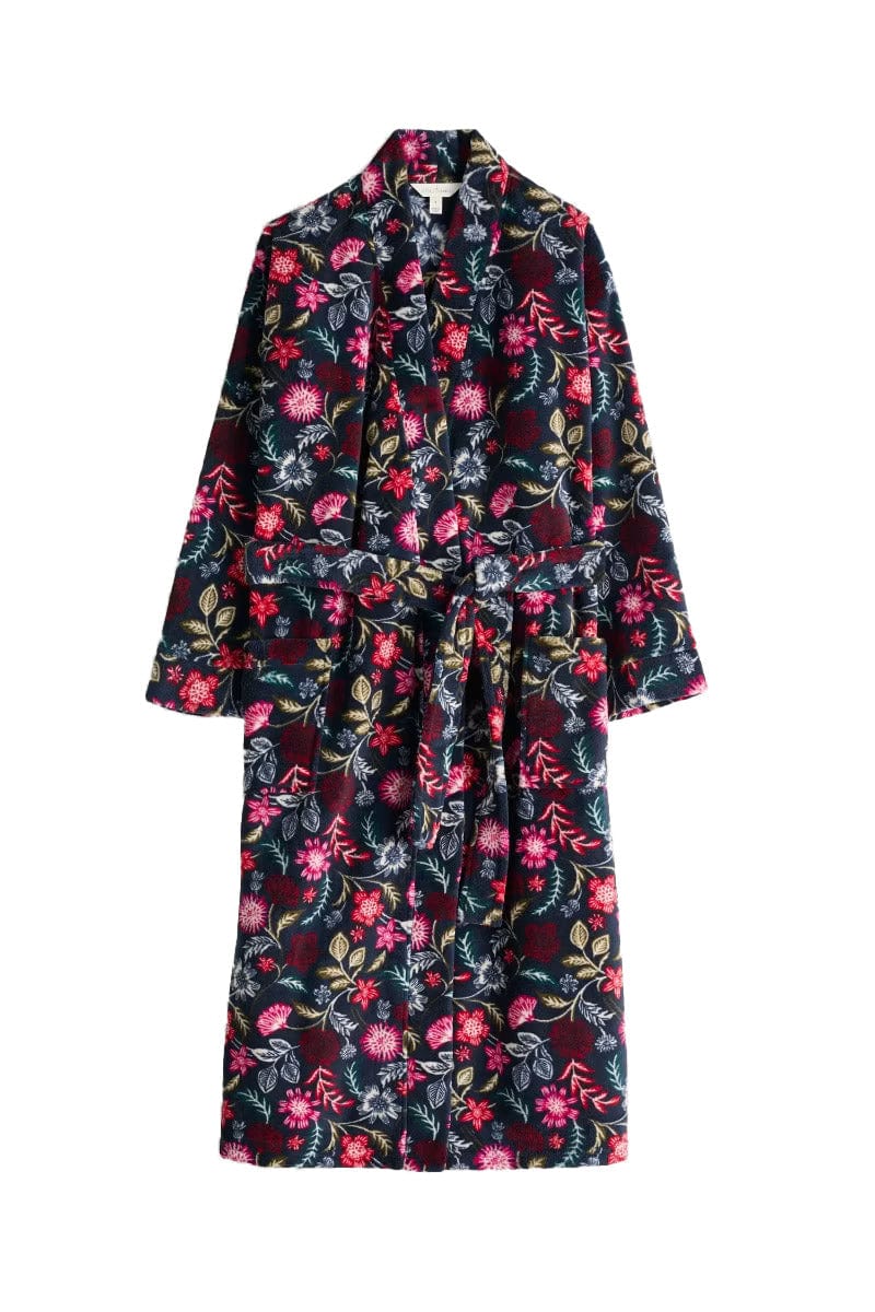 Hushing Dressing Gown - Woodblock Bloom Dahlia