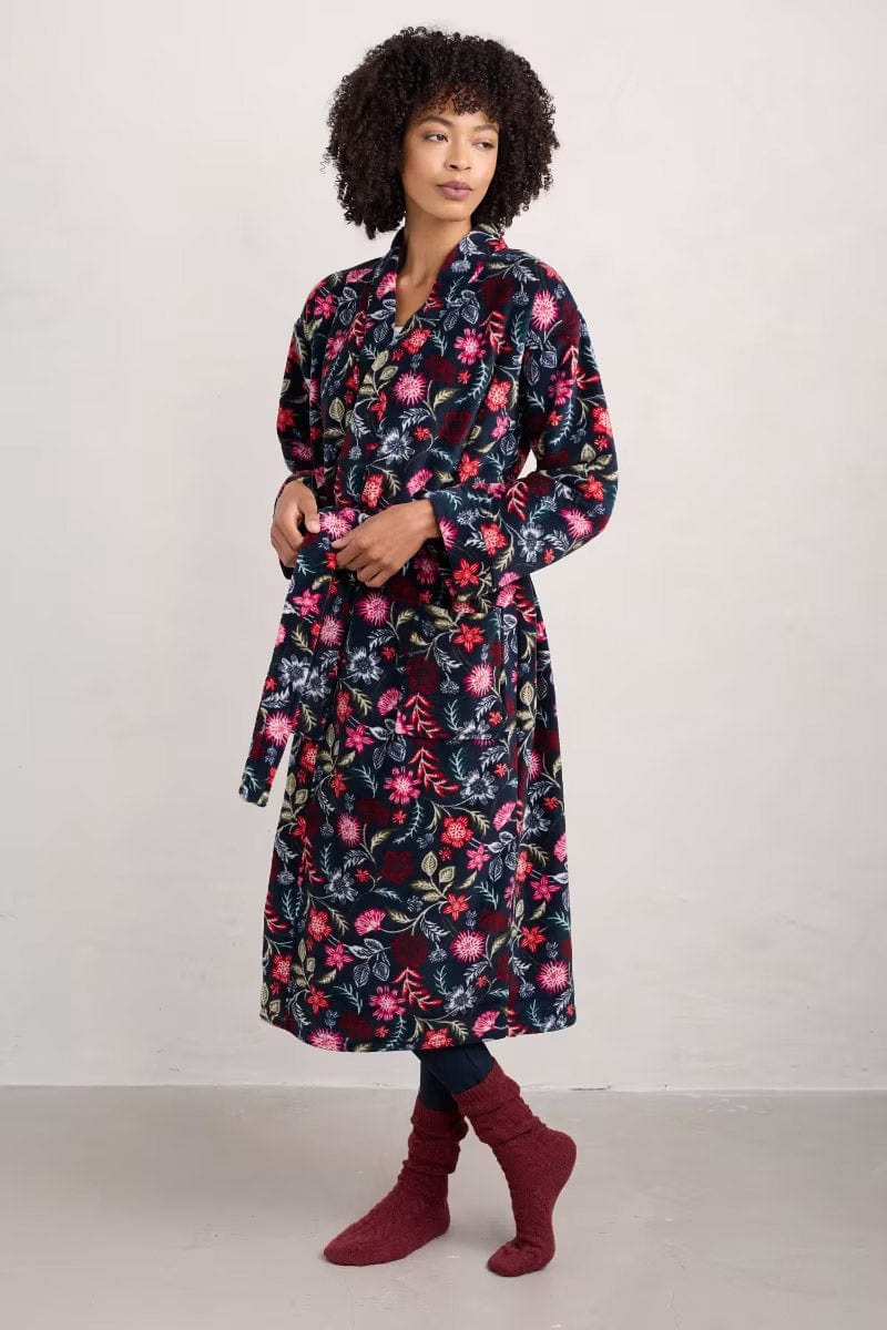 Hushing Dressing Gown - Woodblock Bloom Dahlia - Image 2