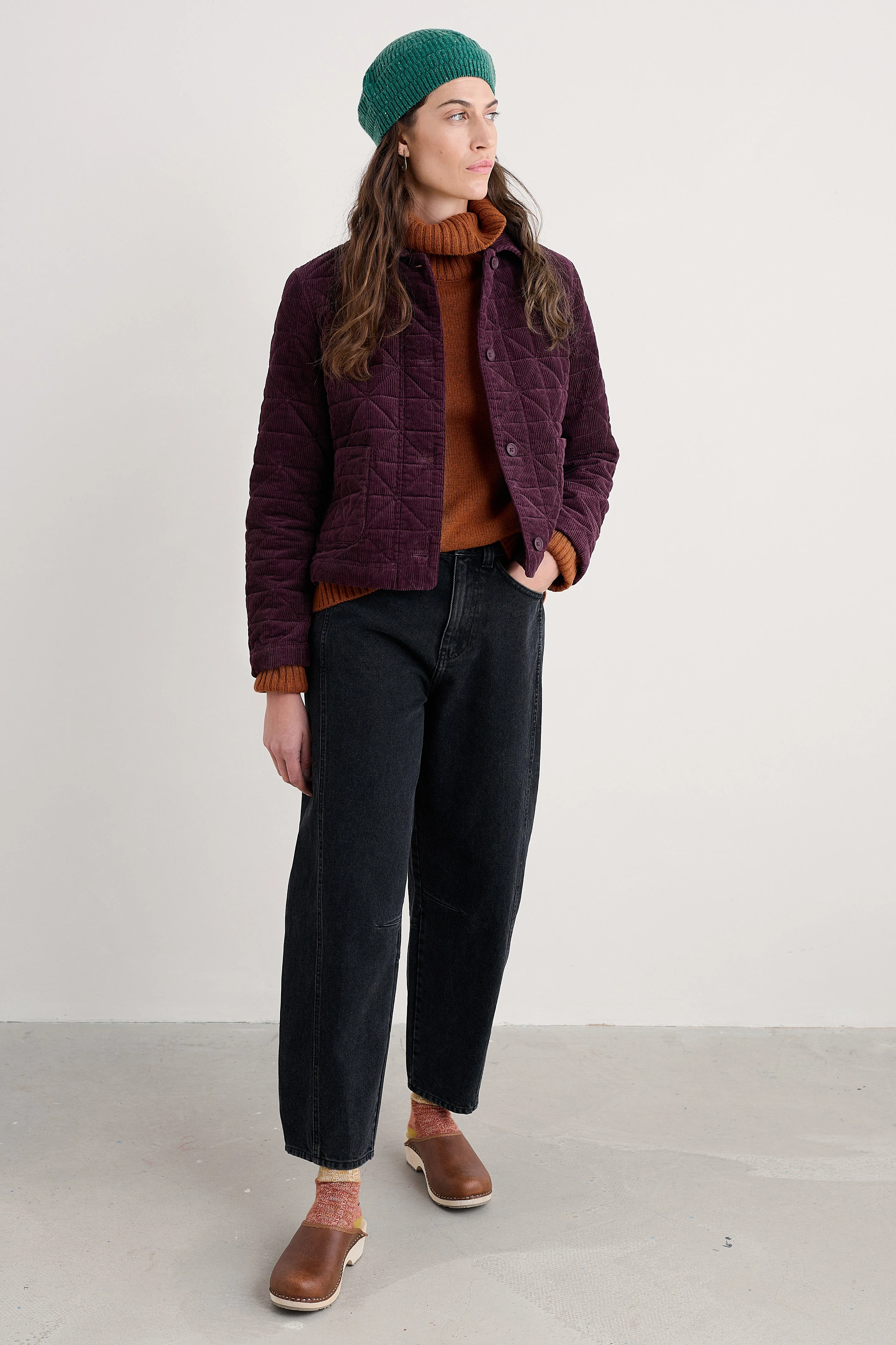 Incoming Tide Quilted Cord Jacket - Dark Hellebore - Image 2