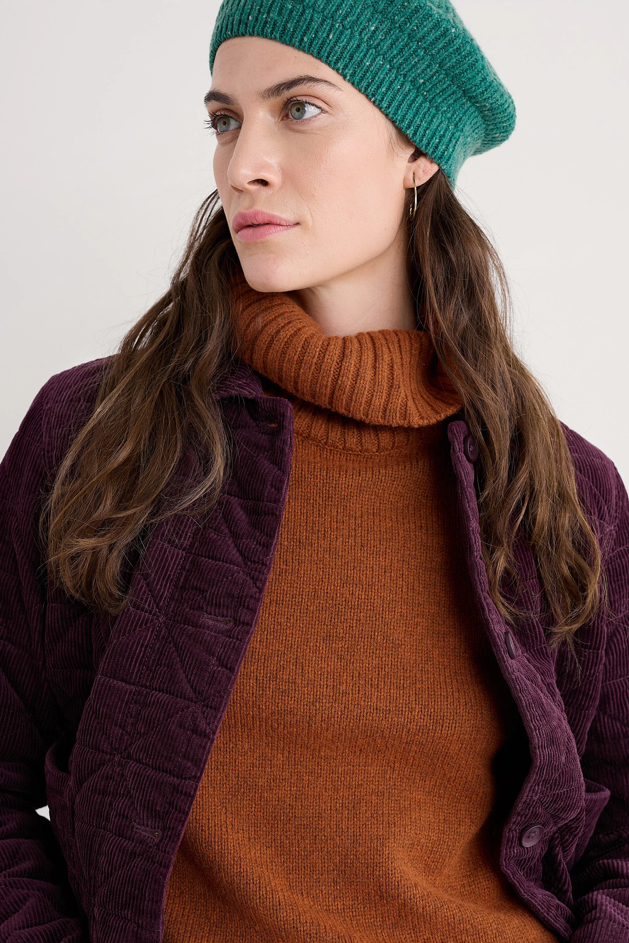 Incoming Tide Quilted Cord Jacket - Dark Hellebore - Image 3