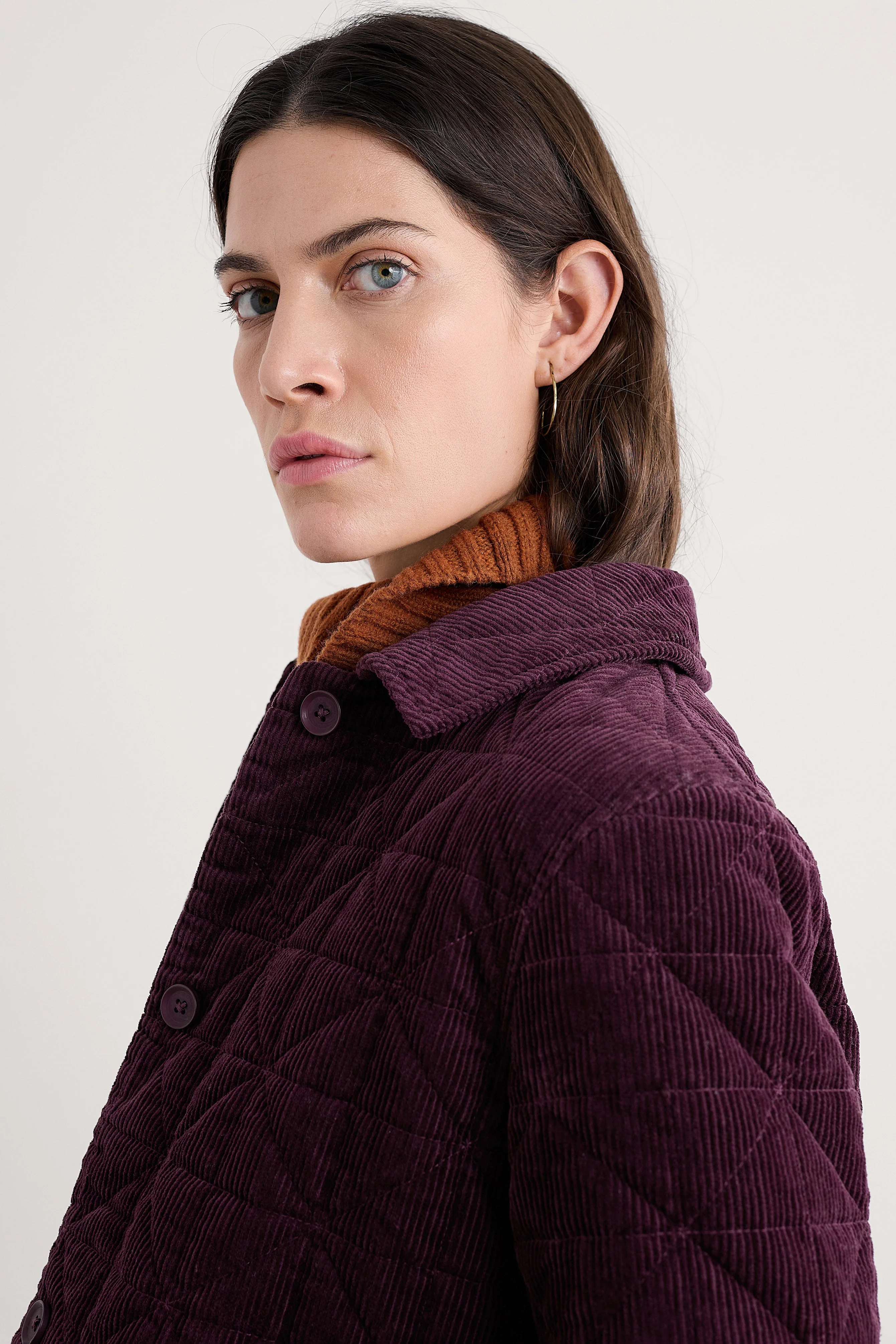 Incoming Tide Quilted Cord Jacket - Dark Hellebore - Image 4