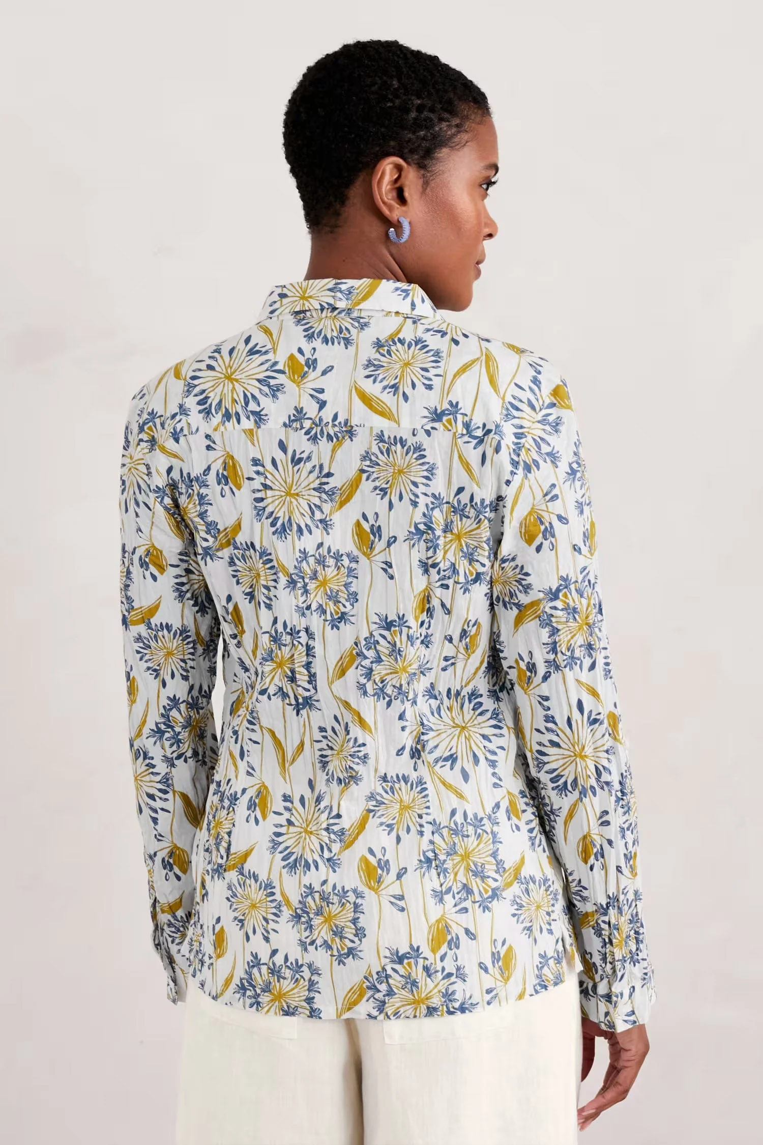 Larissa Organic Cotton Shirt - Agapanthus Lino Chalk - Image 7