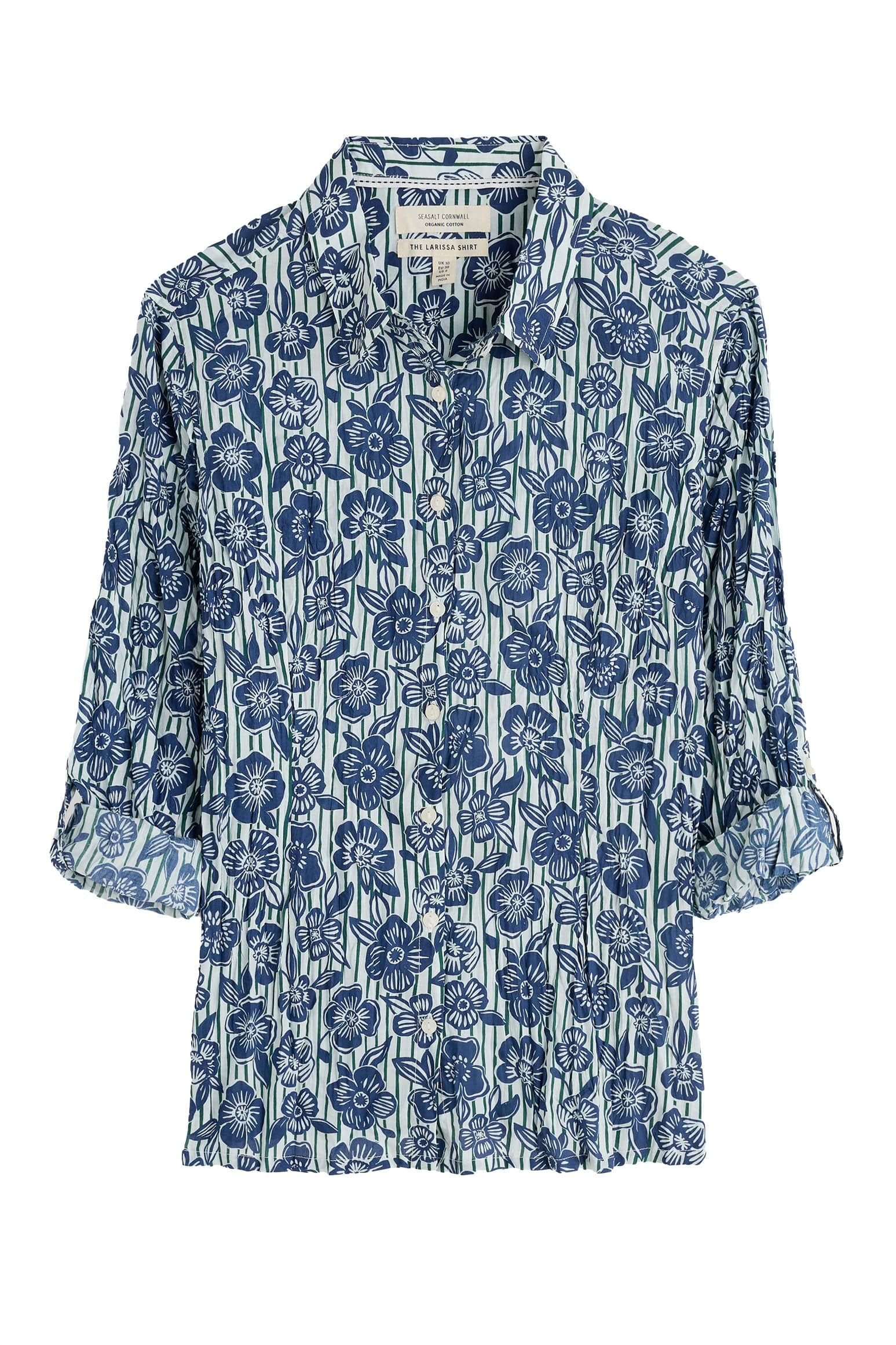 Larissa Organic Cotton Shirt - Floral Imprint Chalk