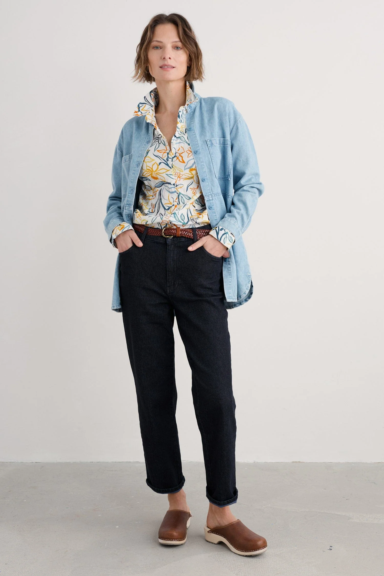 Larissa Organic Cotton Shirt - Painted Daffodil Chalk - Image 4
