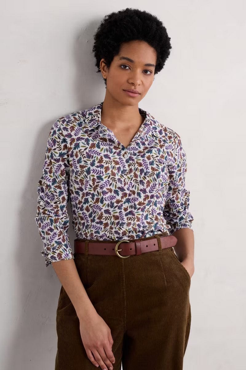 Larissa Organic Cotton Shirt - Sunlit Leaves Chalk - Image 2