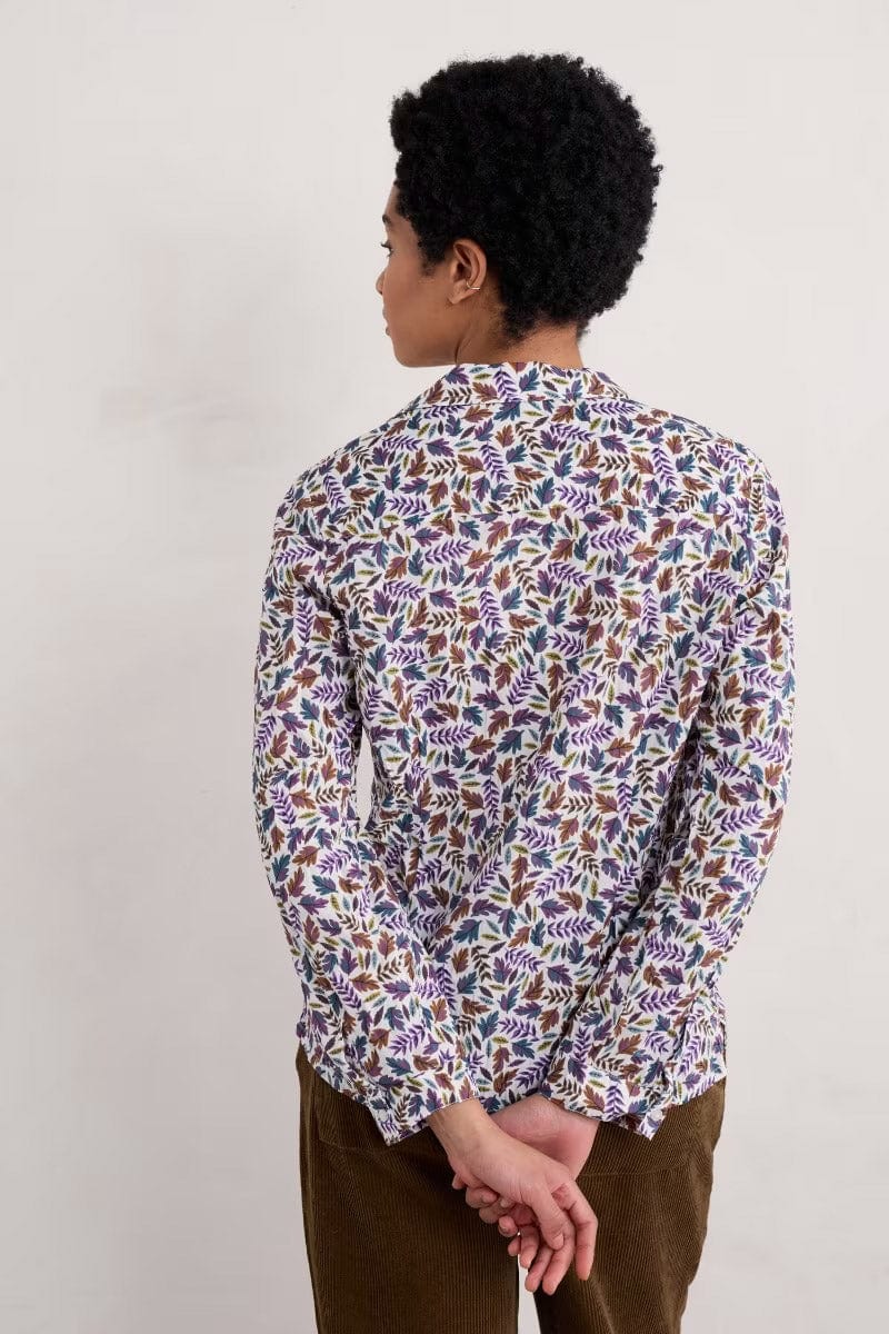 Larissa Organic Cotton Shirt - Sunlit Leaves Chalk - Image 3