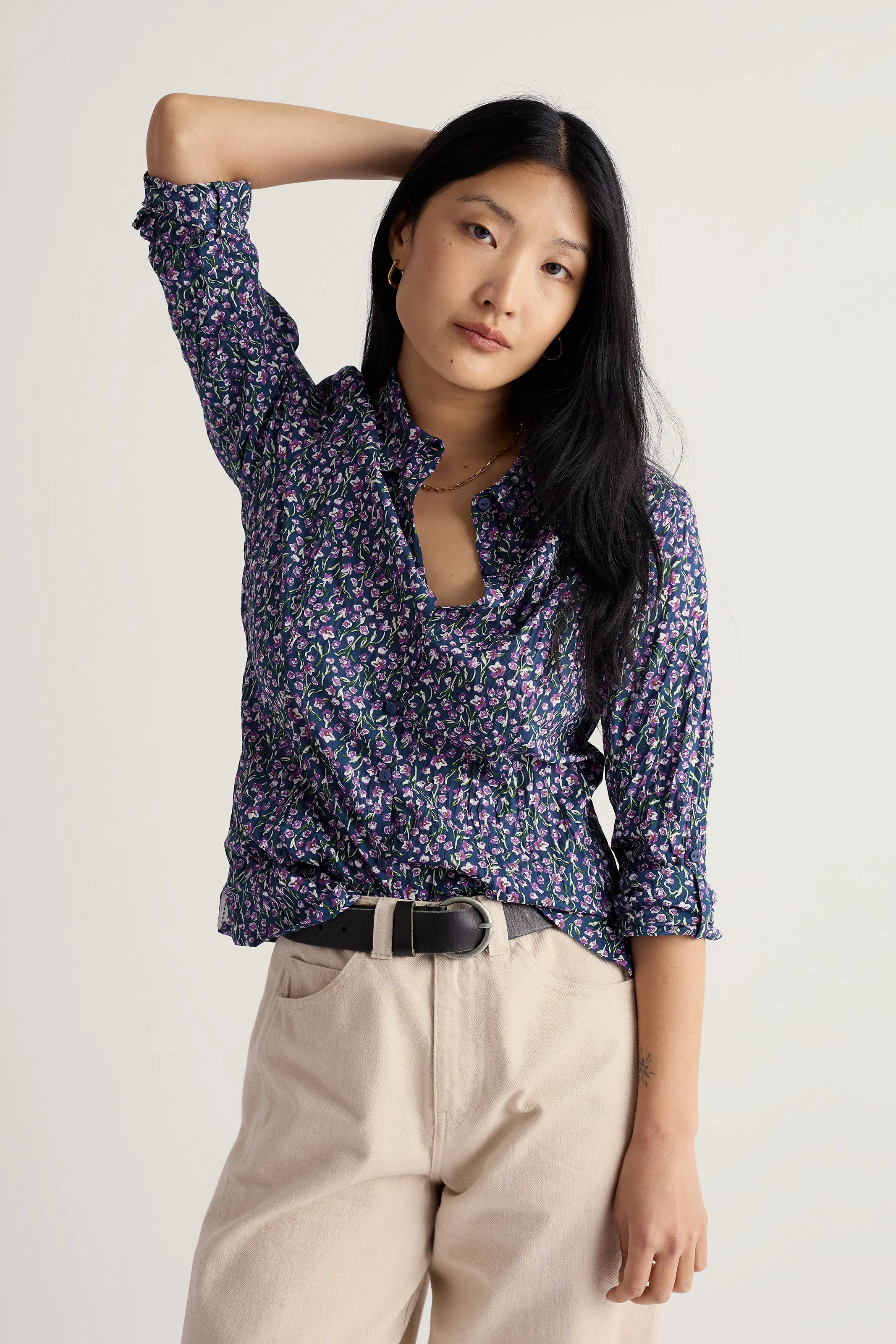 Larissa Shirt - Flax Flower Bright Orchid - Image 3