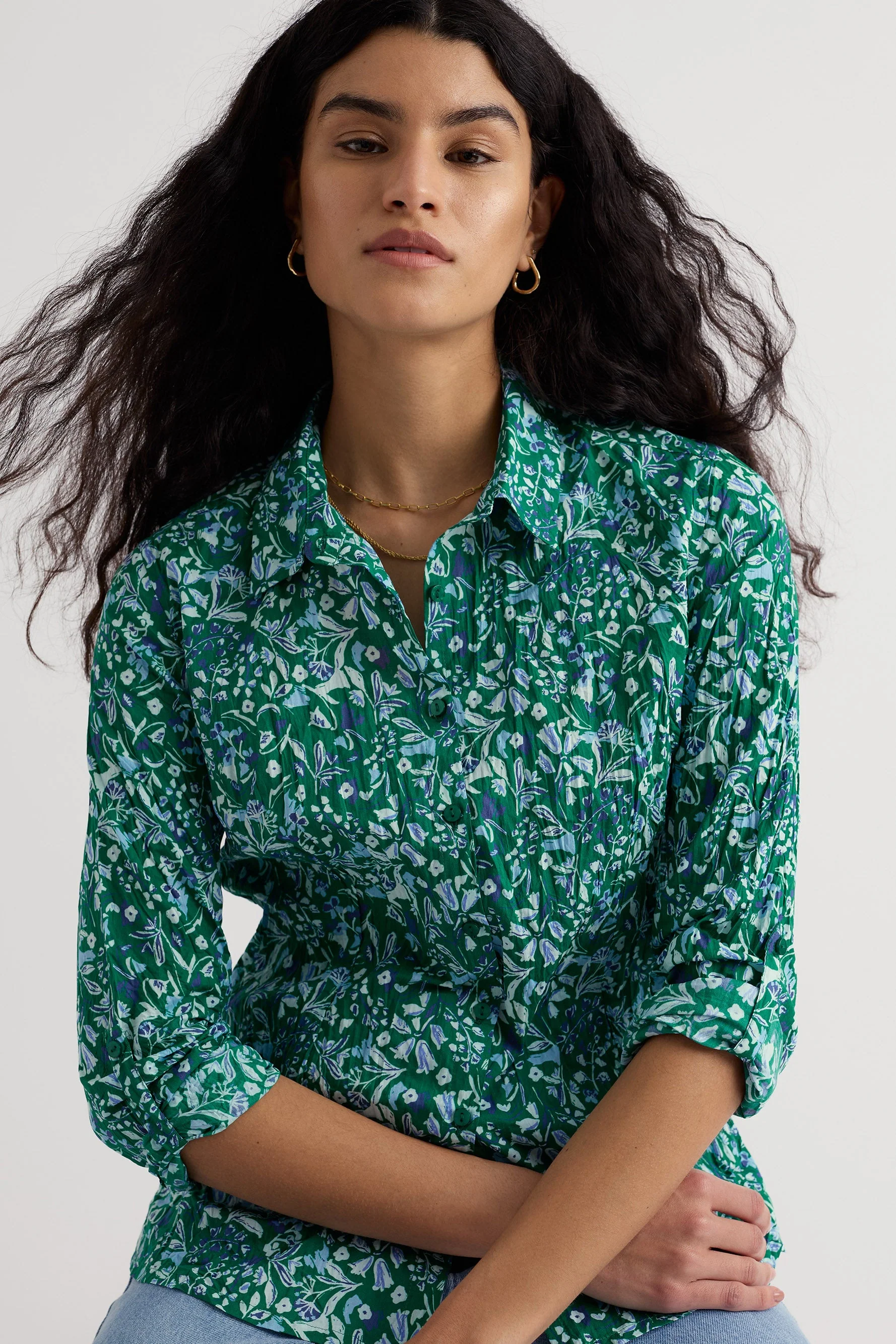 Larissa Shirt - Woodland Floral Dark Stem - Image 2