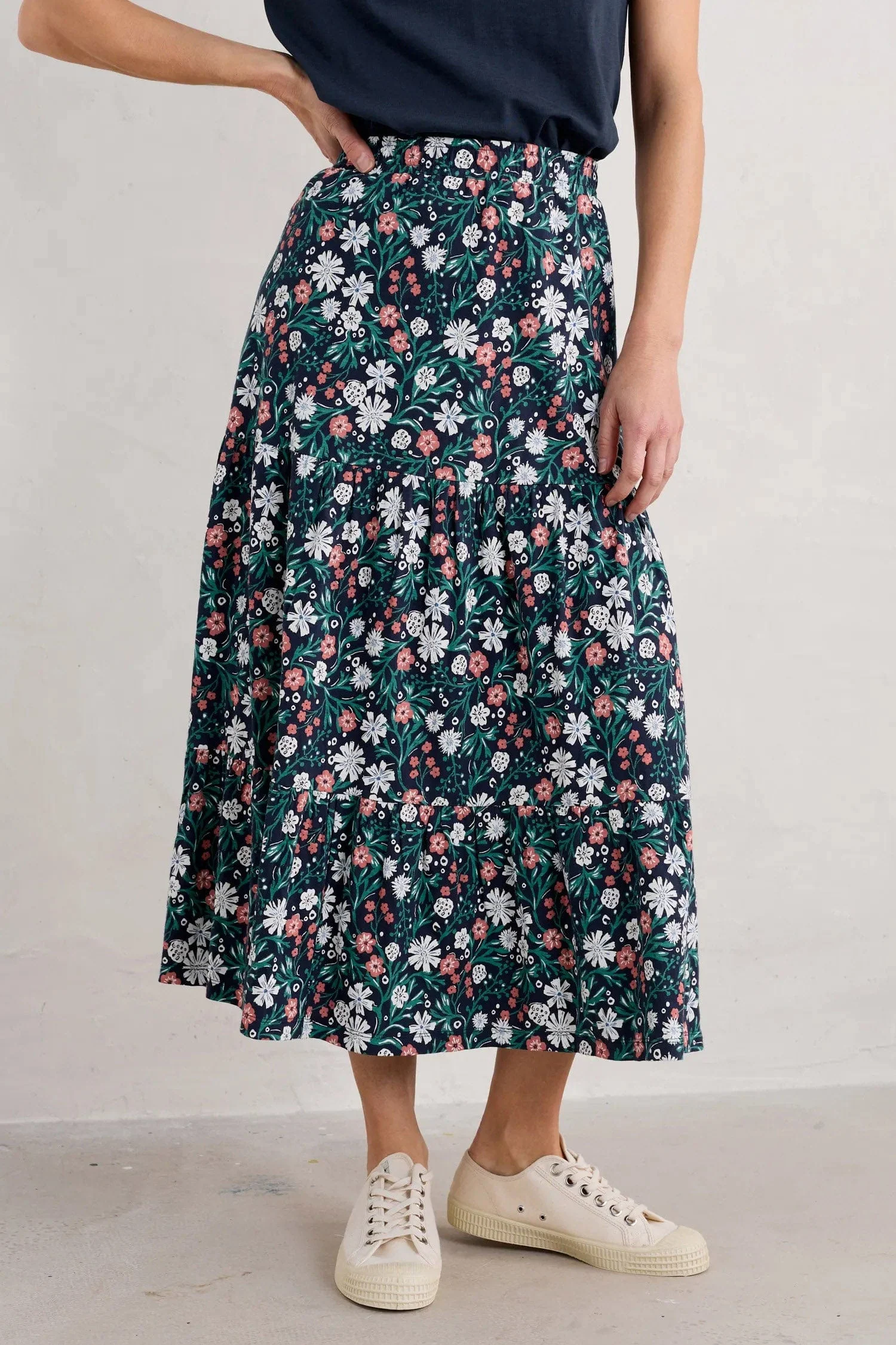 Line Strokes Skirt - Creekside Floral Maritime - Image 2