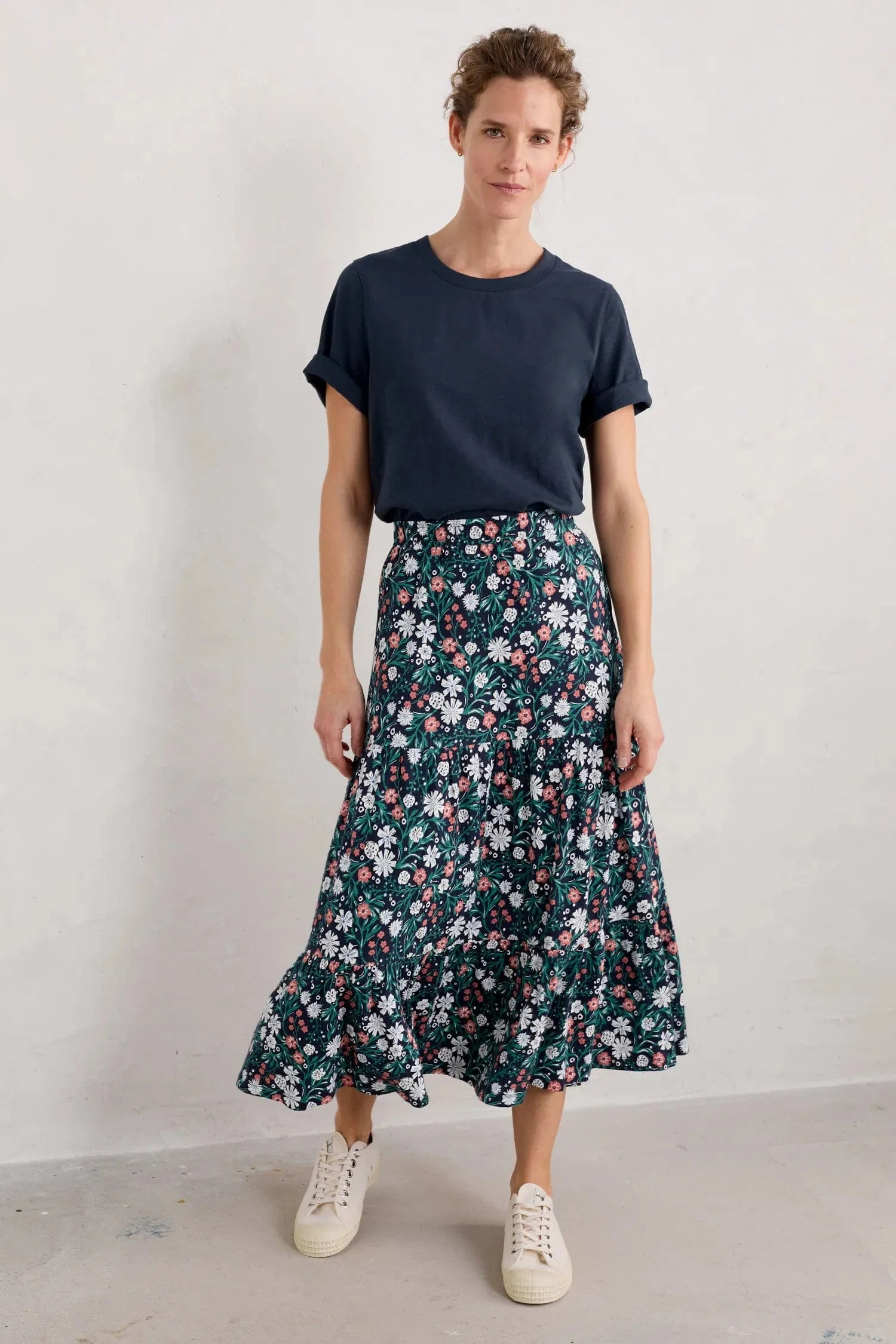 Line Strokes Skirt - Creekside Floral Maritime - Image 5